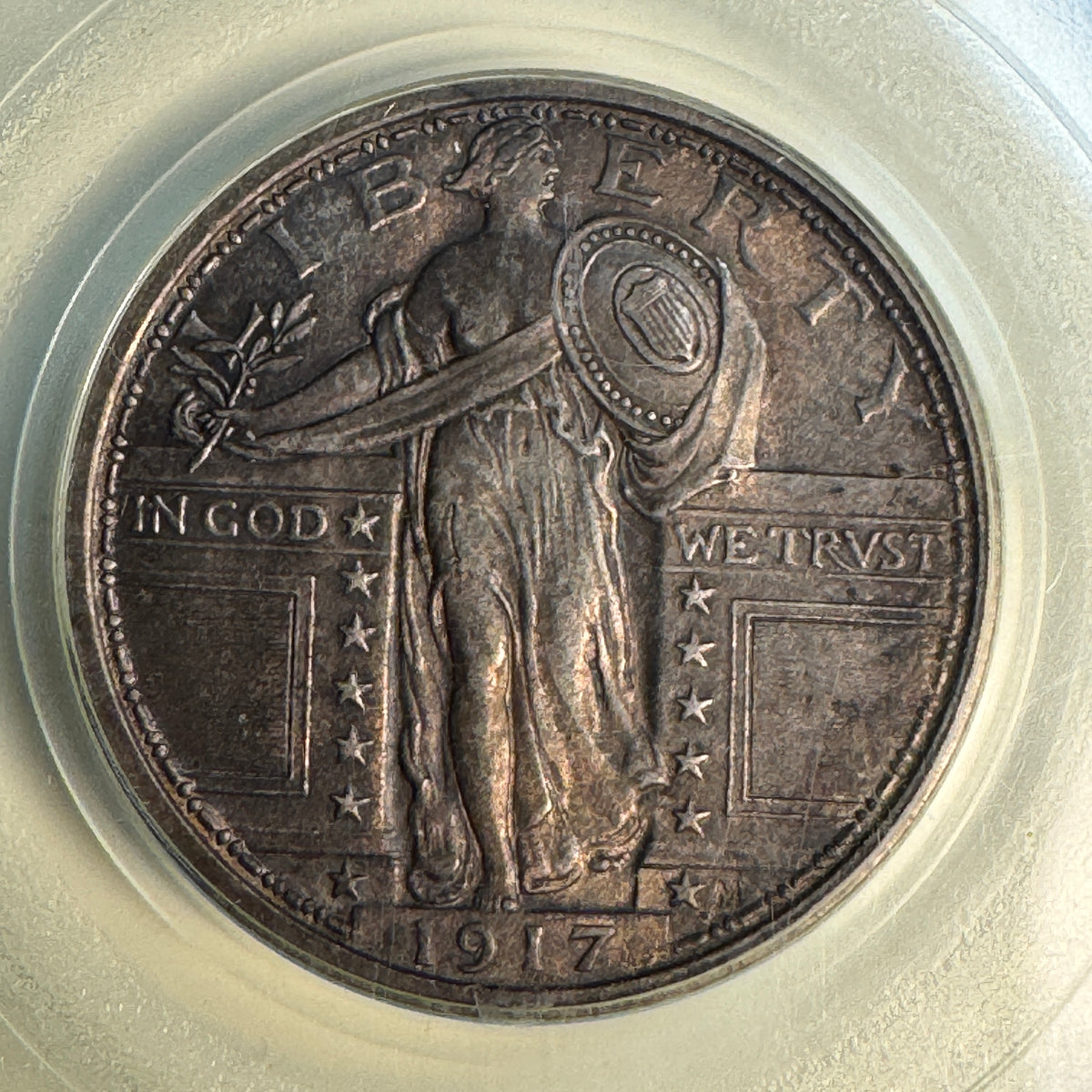 1917 Type 1 Standing Liberty Quarter, OGH PCGS MS-64 FH