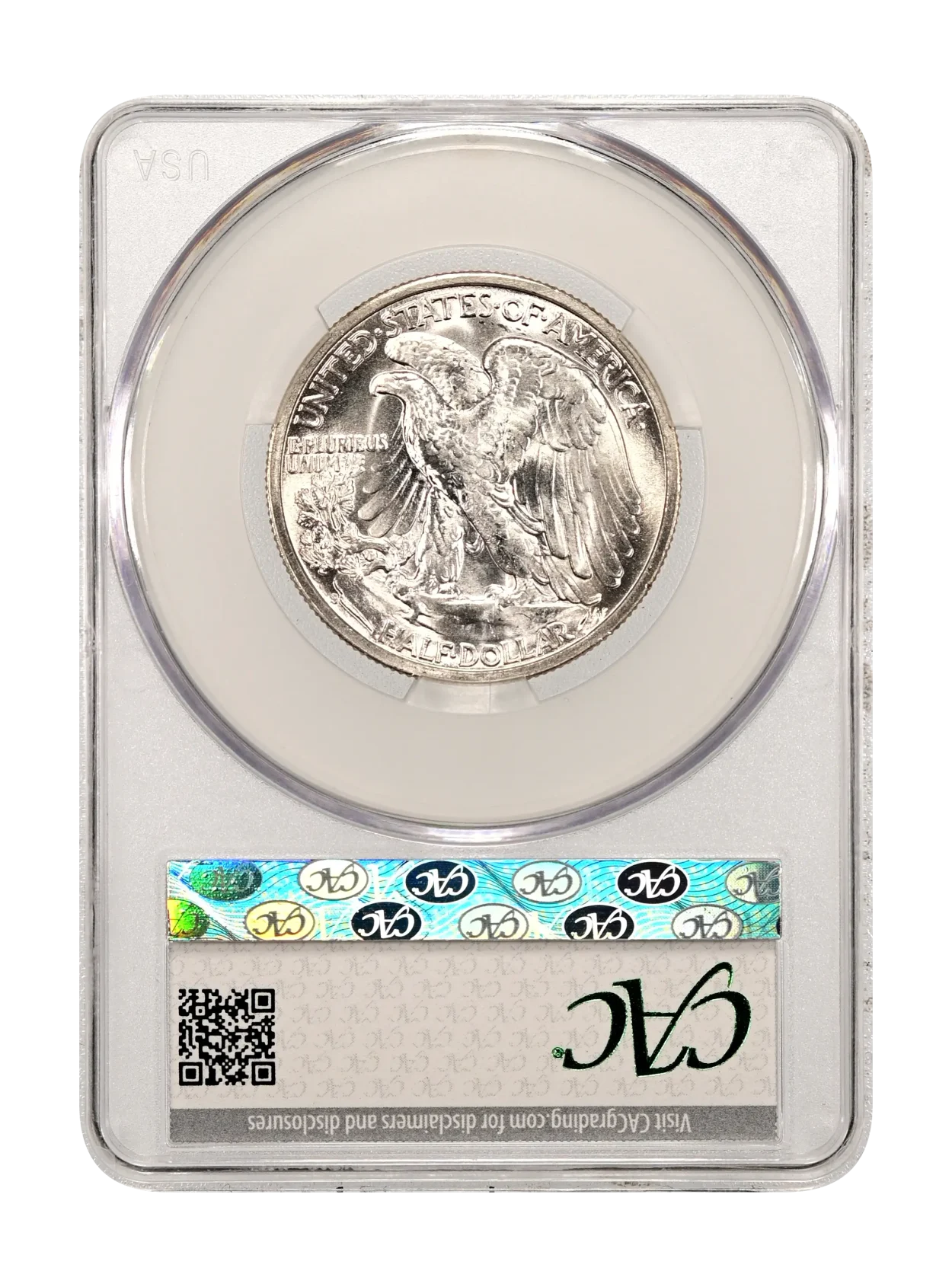 1946-S Walking Liberty US 50c Silver, CAC MS-64 (White!)