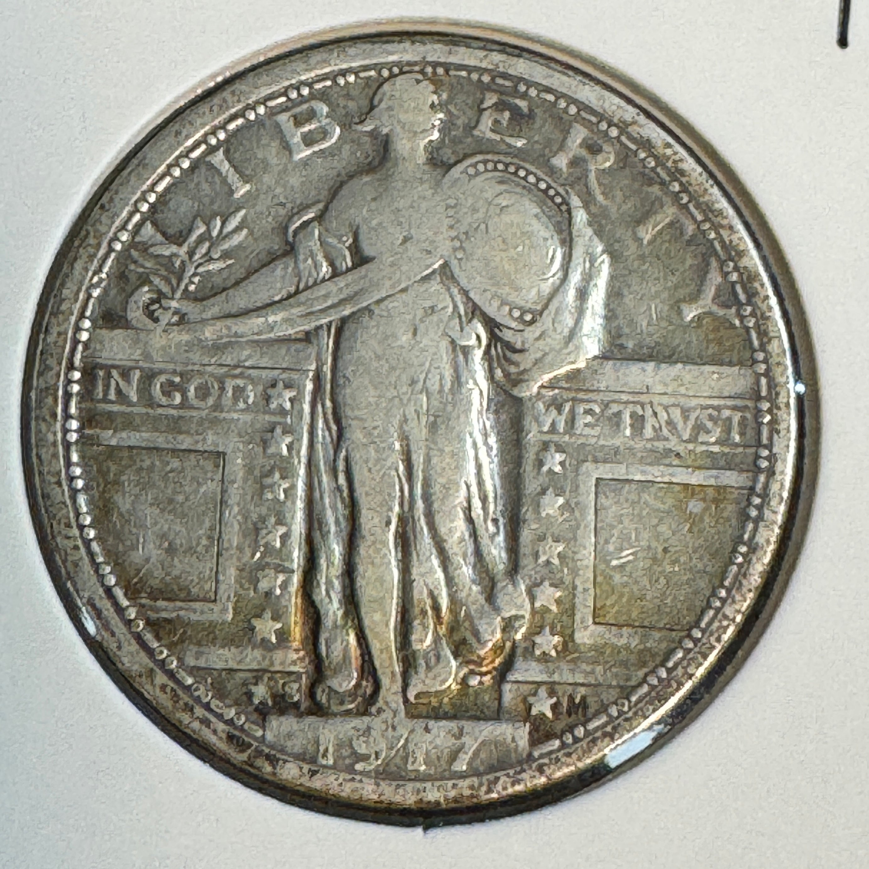 1917-S Type 1 Standing Liberty Quarter AR 25c, VF