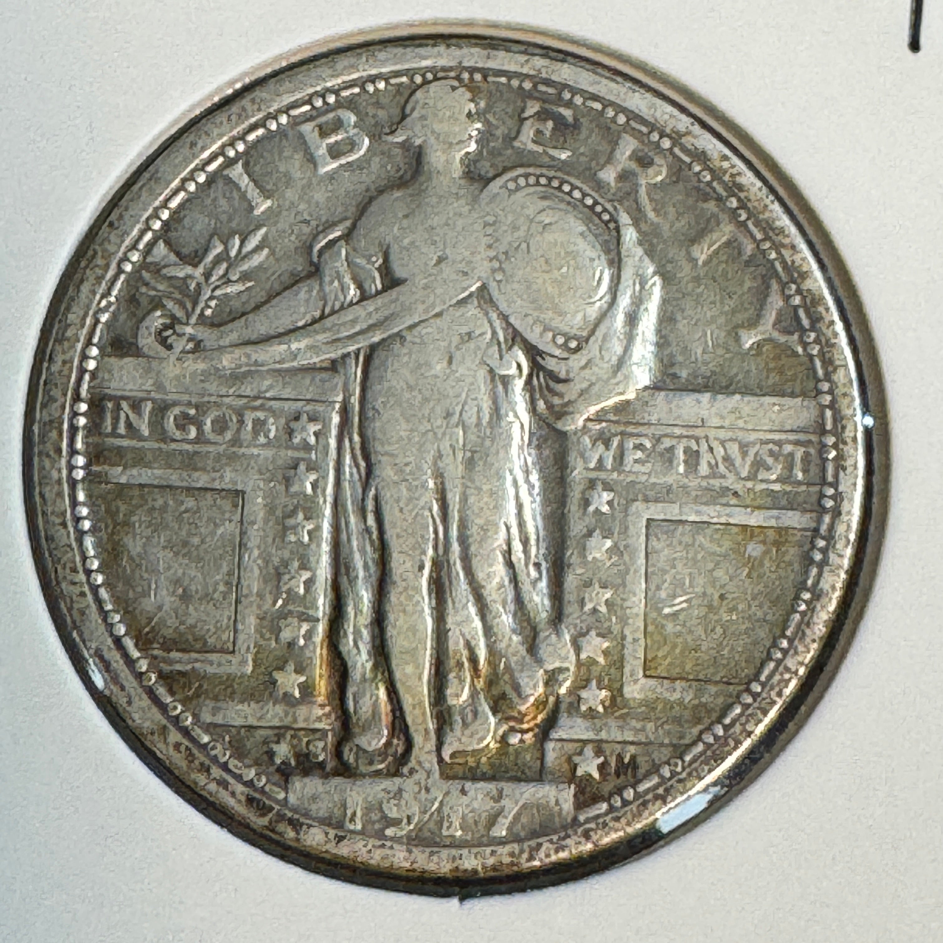 1917-S Type 1 Standing Liberty Quarter AR 25c, VF