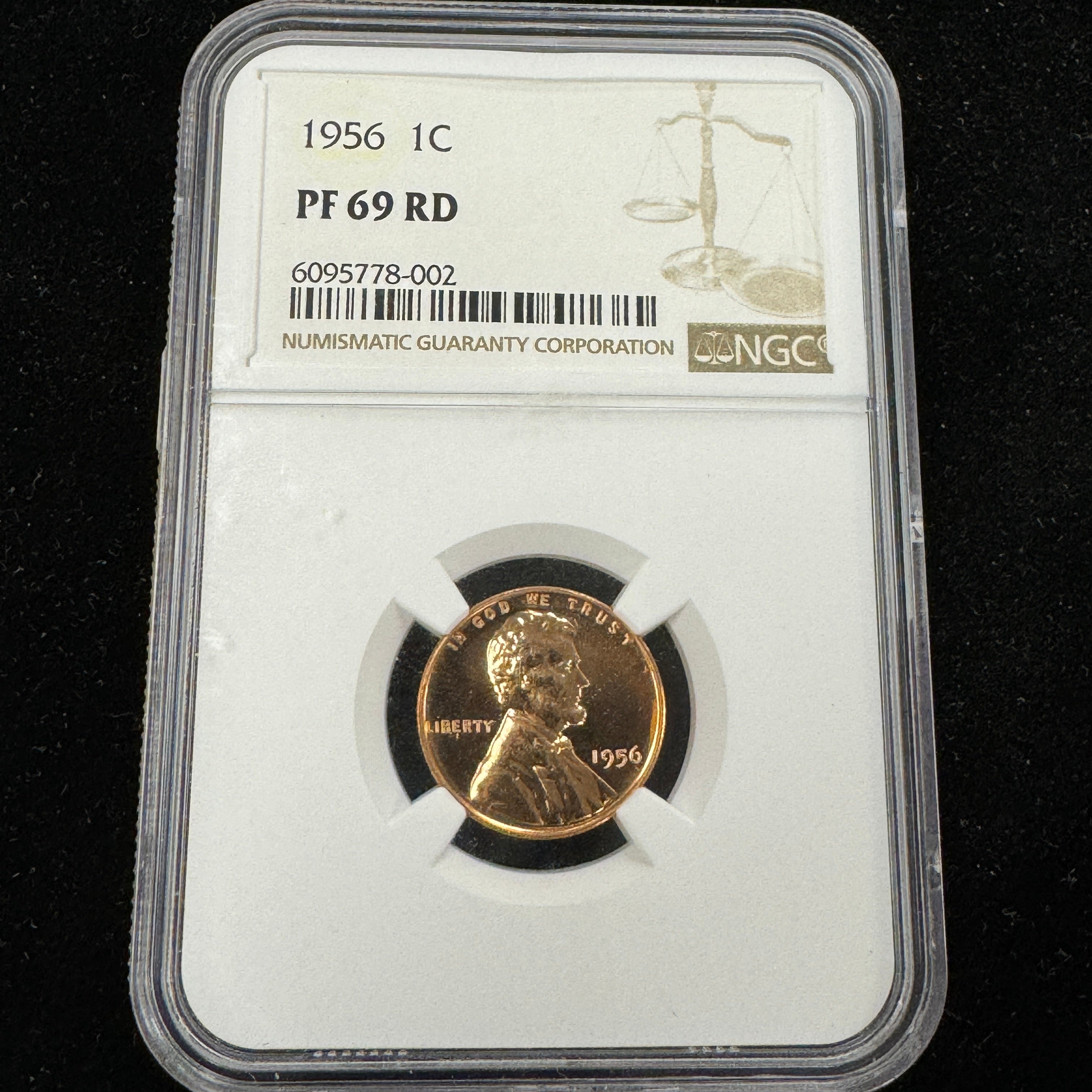 1956 Lincoln Wheat Cent US 1C Proof, NGC PF-69 RD Red