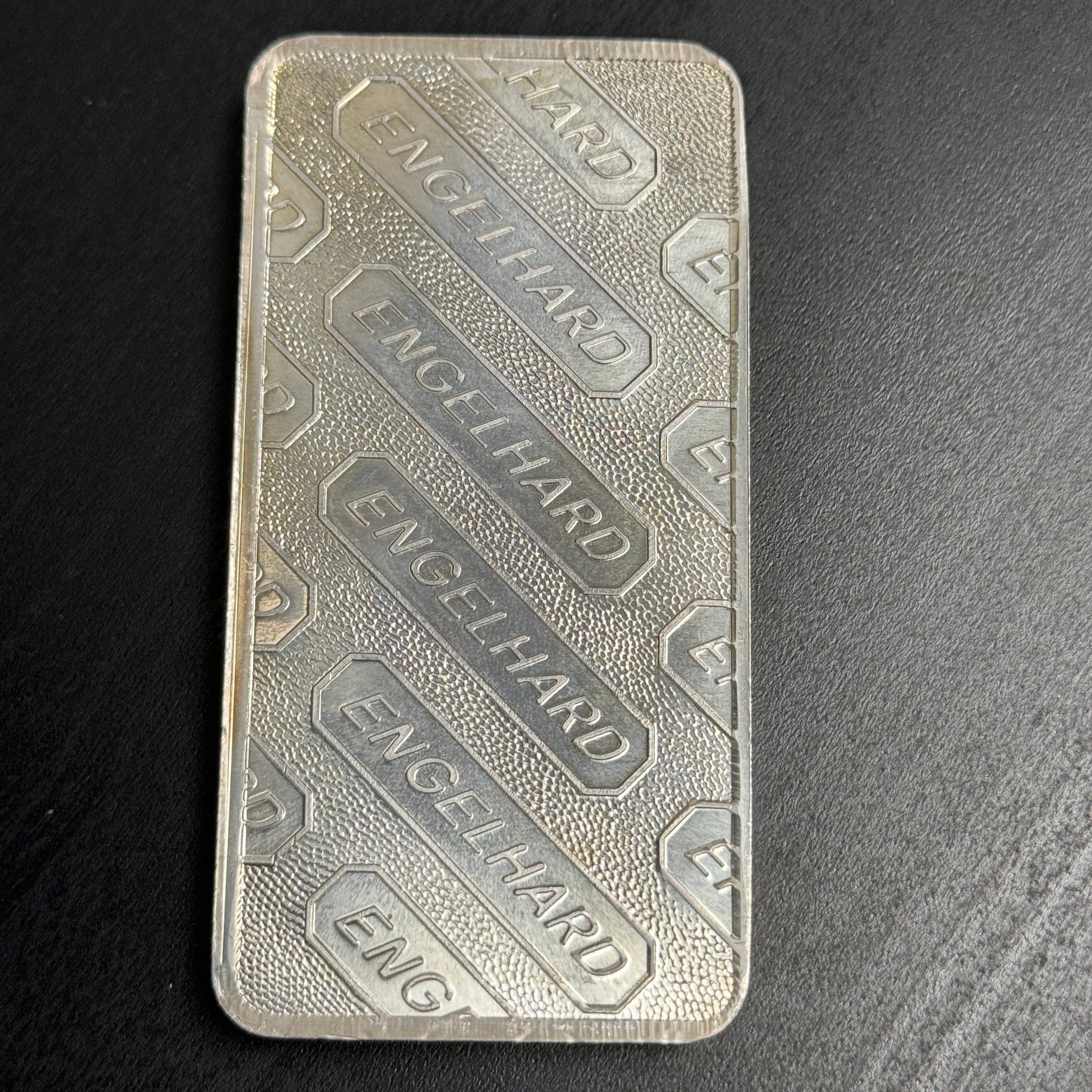 Engelhard C-Series Pressed Bar, Logo Pebble Back, 10oz 999 silver ingot