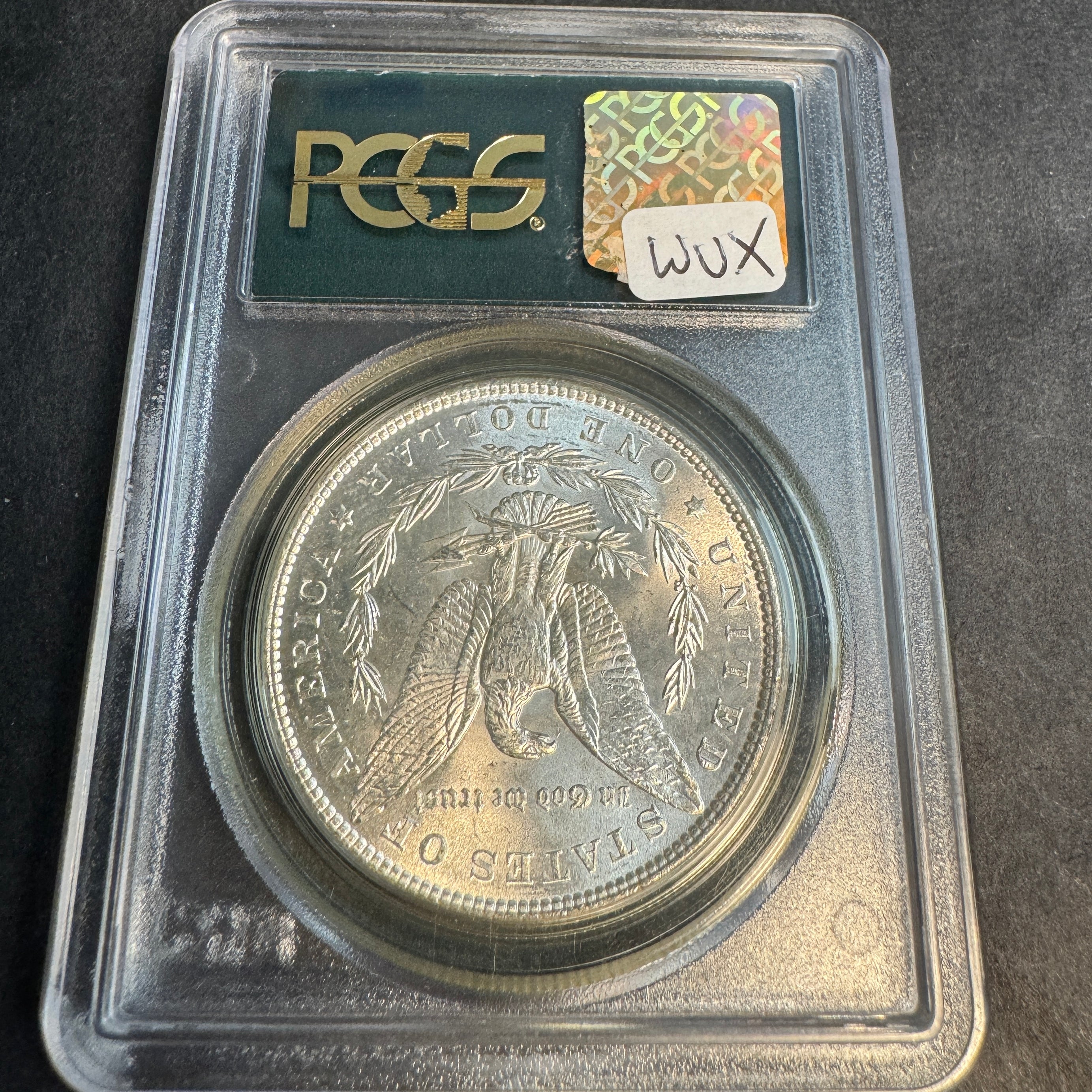 1886 (P) Morgan Silver Dollar, “Old Green” PGCS MS-64