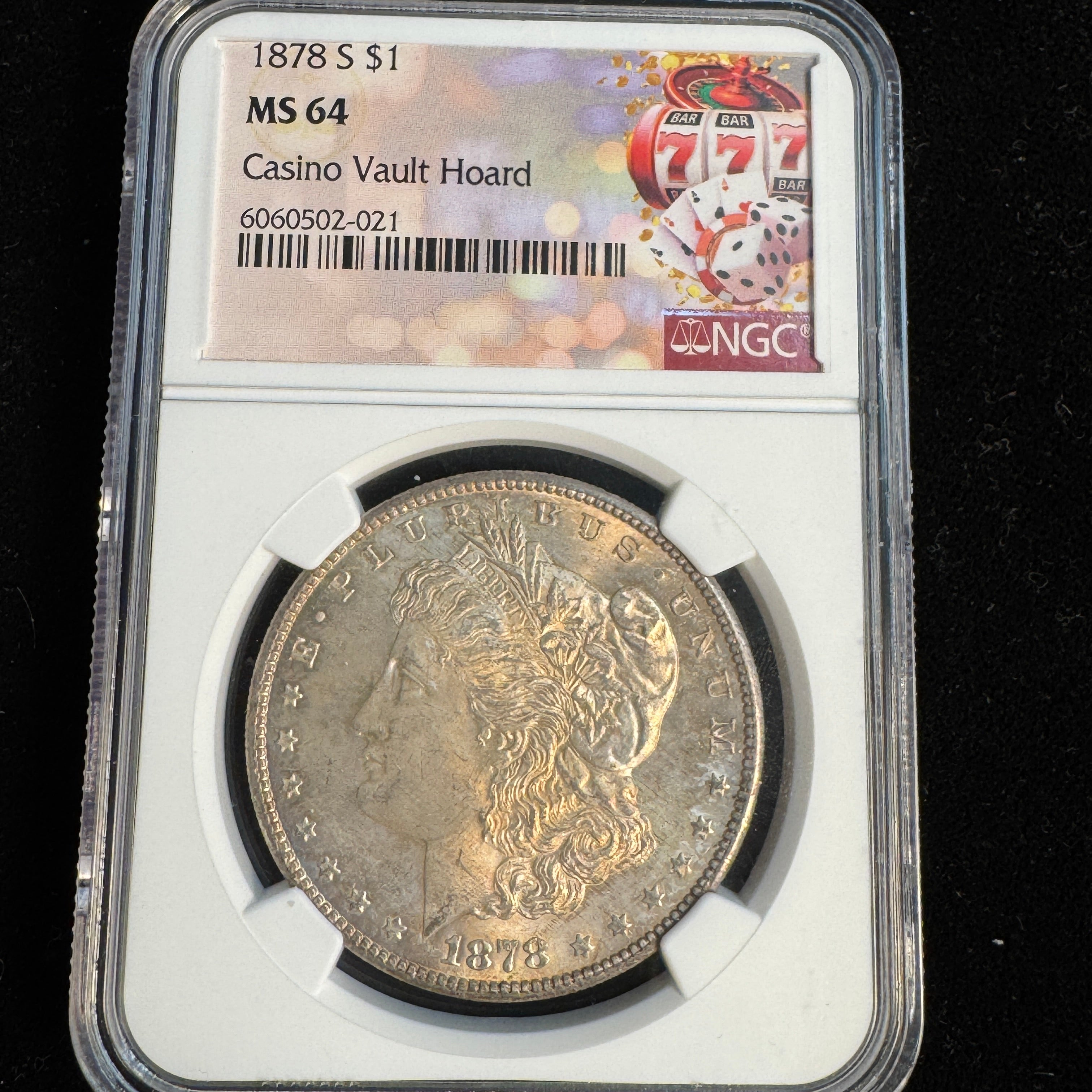 1878-S Morgan Silver Dollar, NGC MS-64 , Casino Vault Hoard