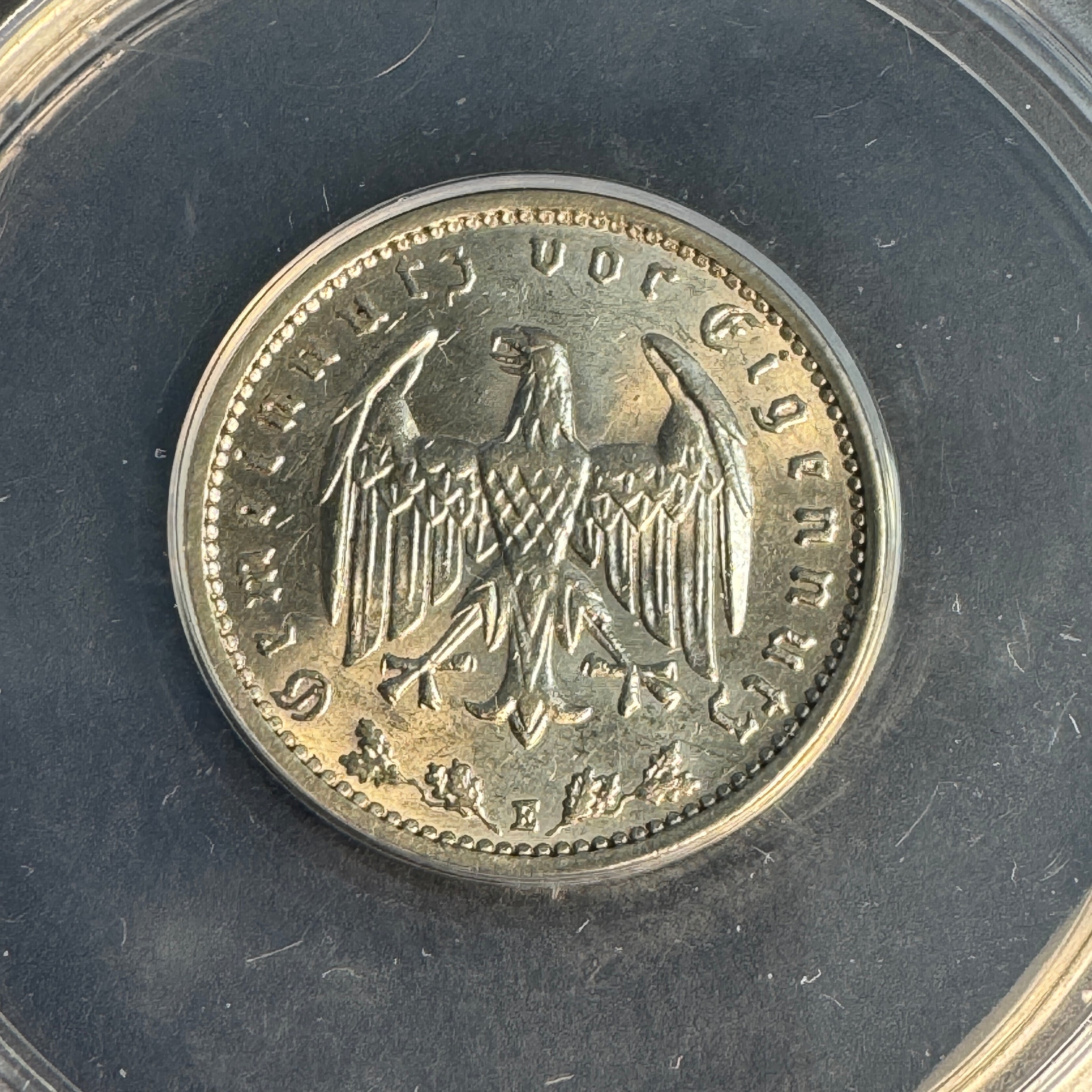 1936-E Germany 1 Reichsmark, ANACS AU-58 🇩🇪