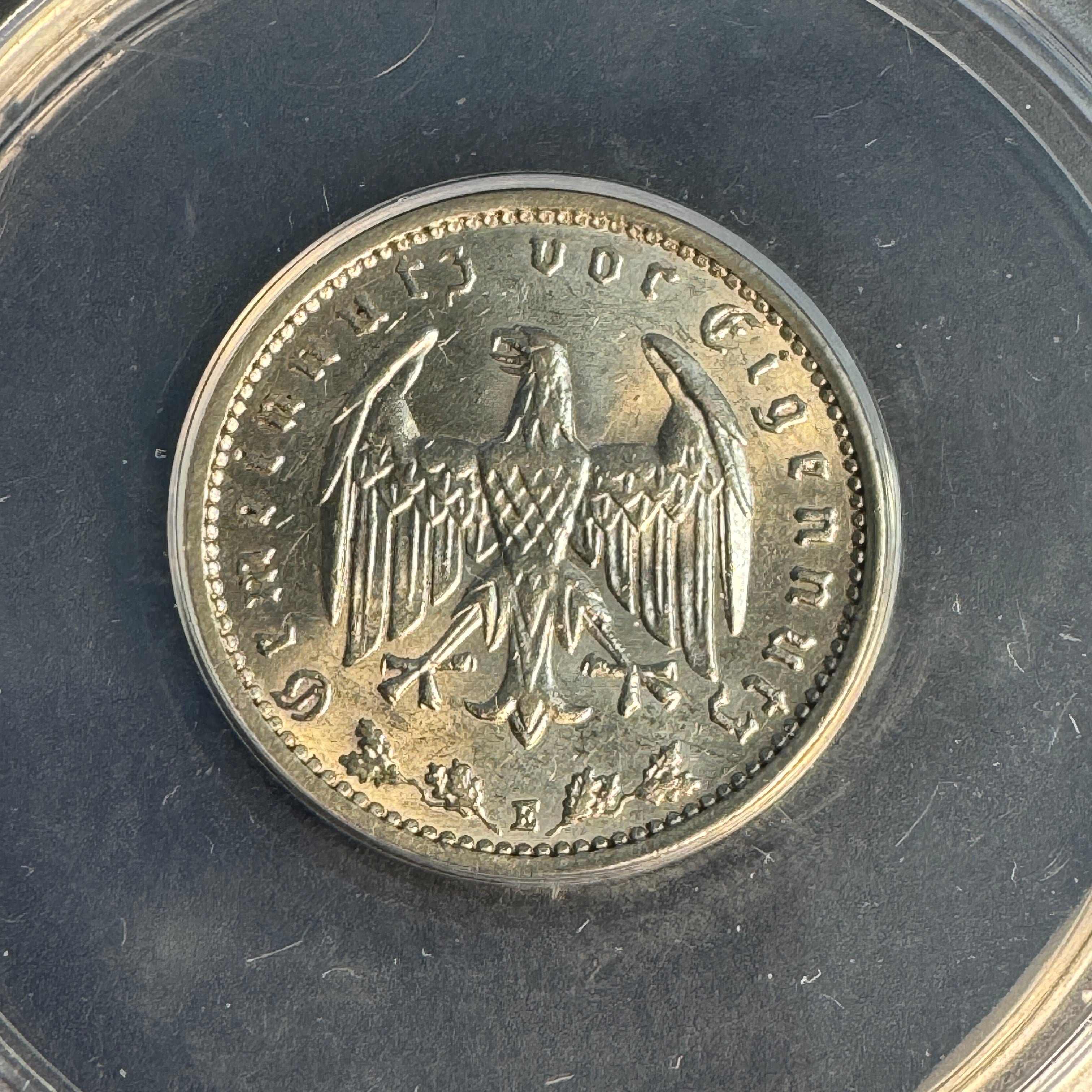 1936-E Germany 1 Reichsmark, ANACS AU-58 🇩🇪