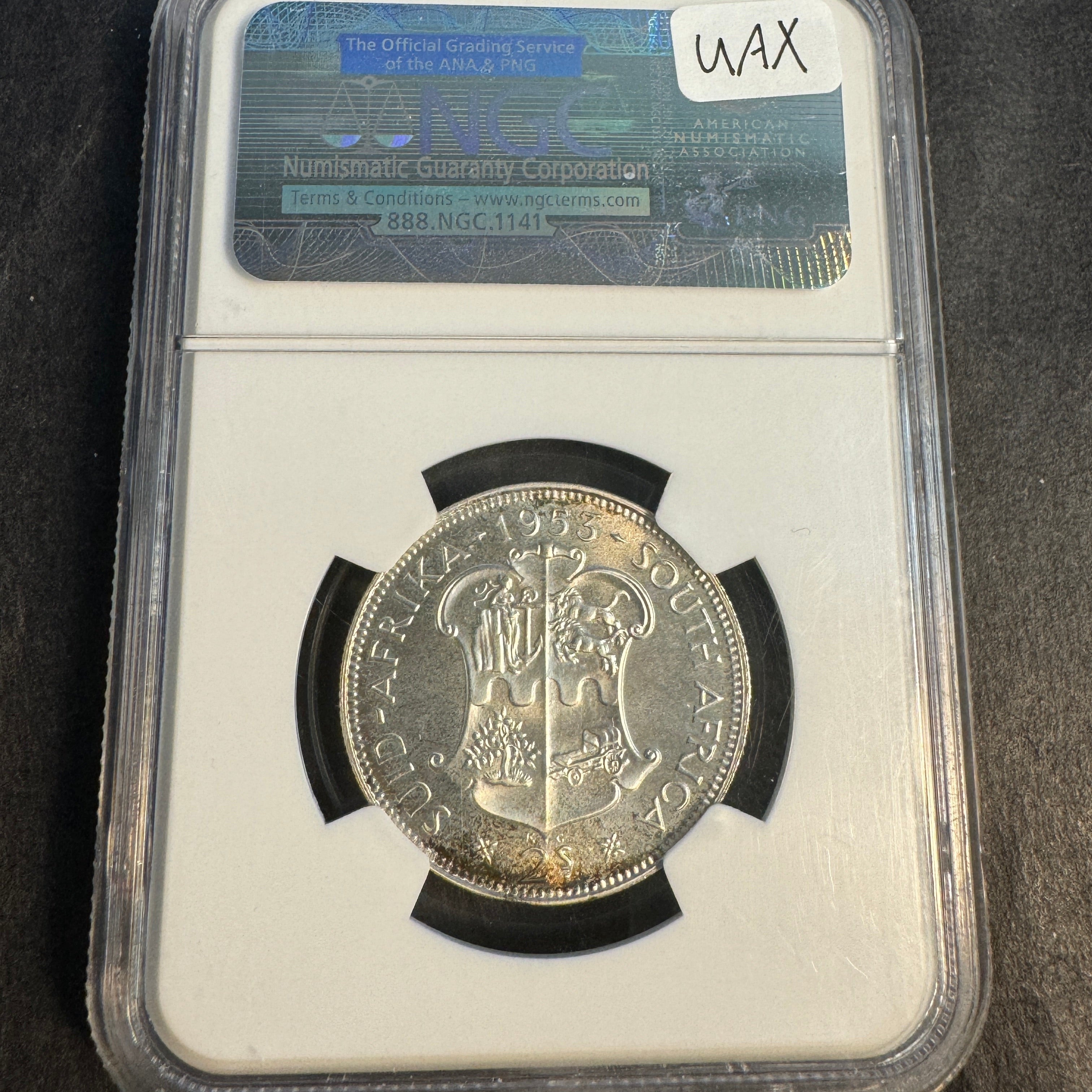 1953 South Africa AR 2 Shillings Proof, QEII, 5000 mintage, NGC PF-66
