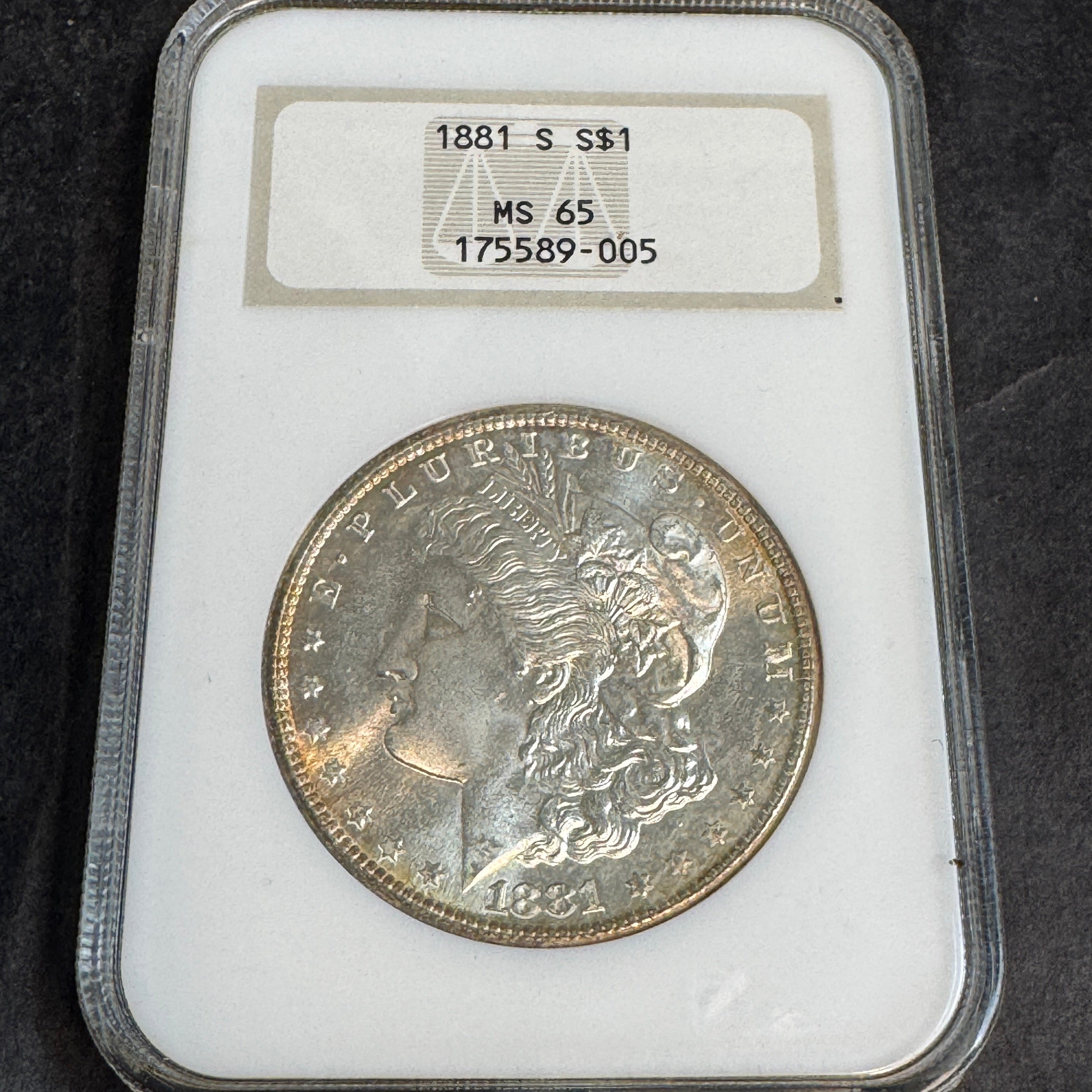 1881-S Morgan Silver Dollar US$1, Old Fatty NGC MS-65