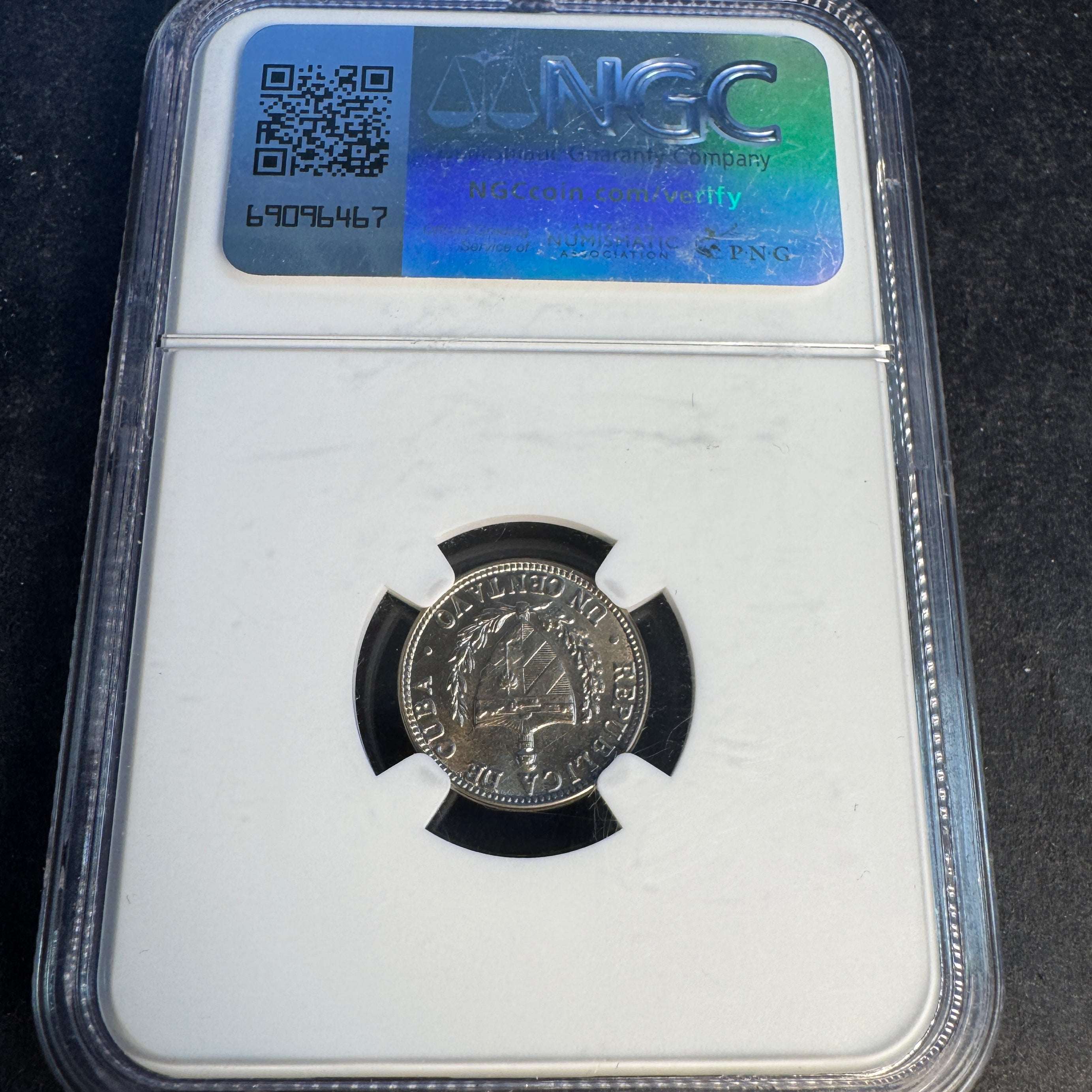 1946 (P) Cuba 1 Centavo, NGC MS-65
