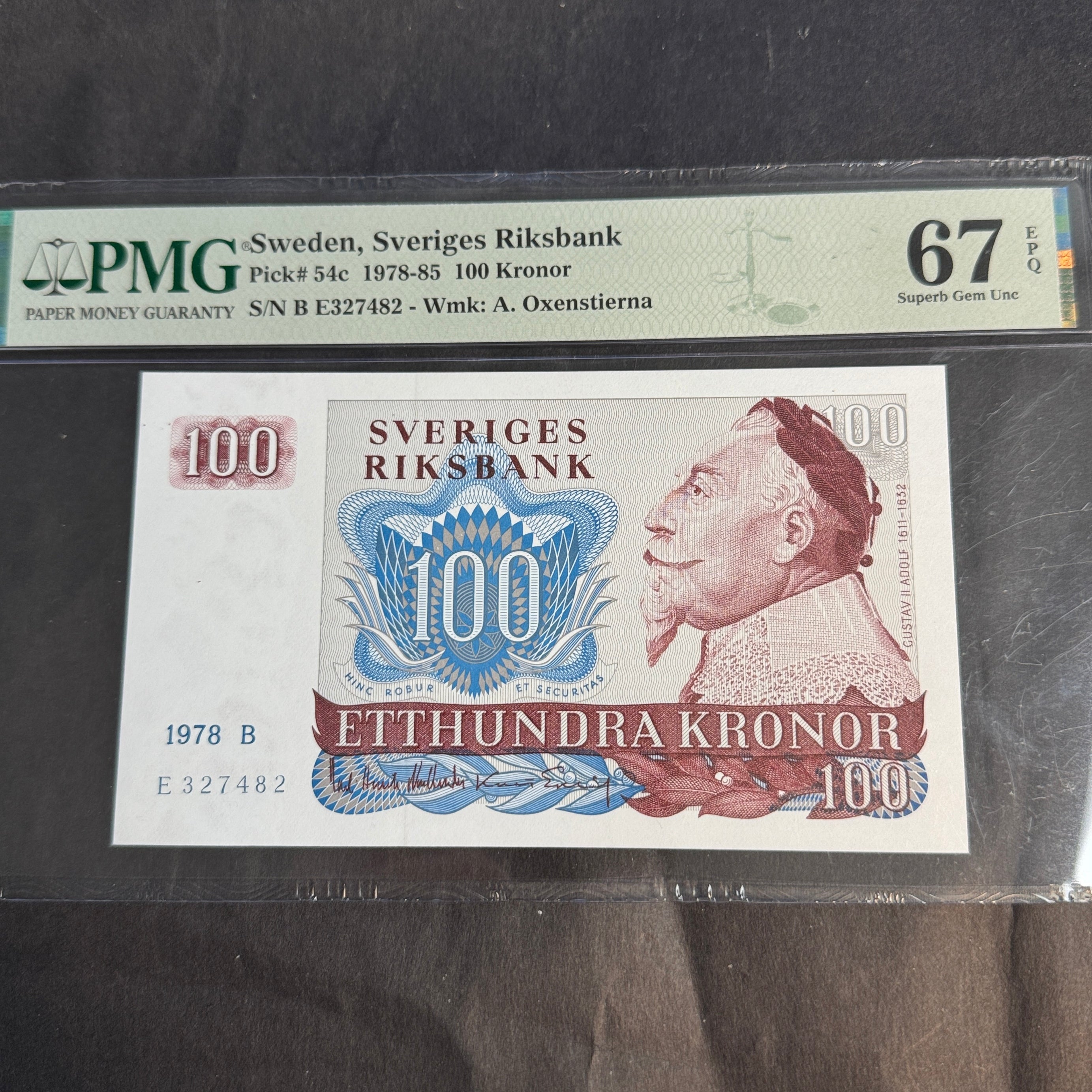 1978 Sweden 100 Kronor, Gustav II Adolf, PMG Superb Gem Unc 67 EPQ
