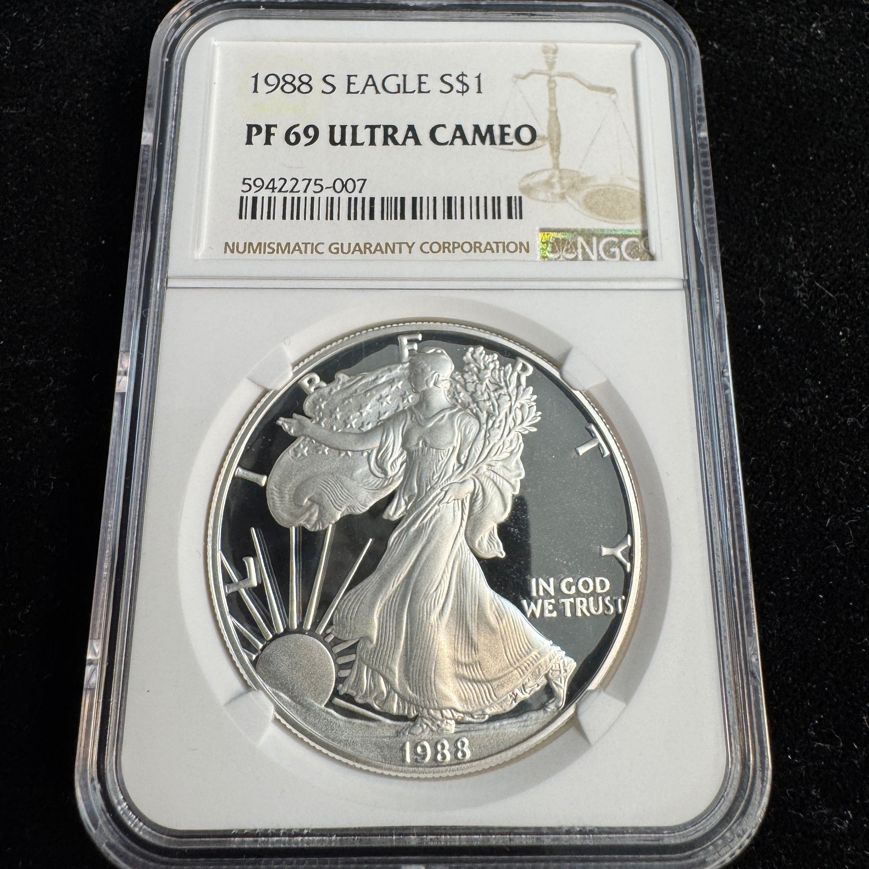 1988-S Proof Silver Eagle NGC PF-69 Ultra Cameo