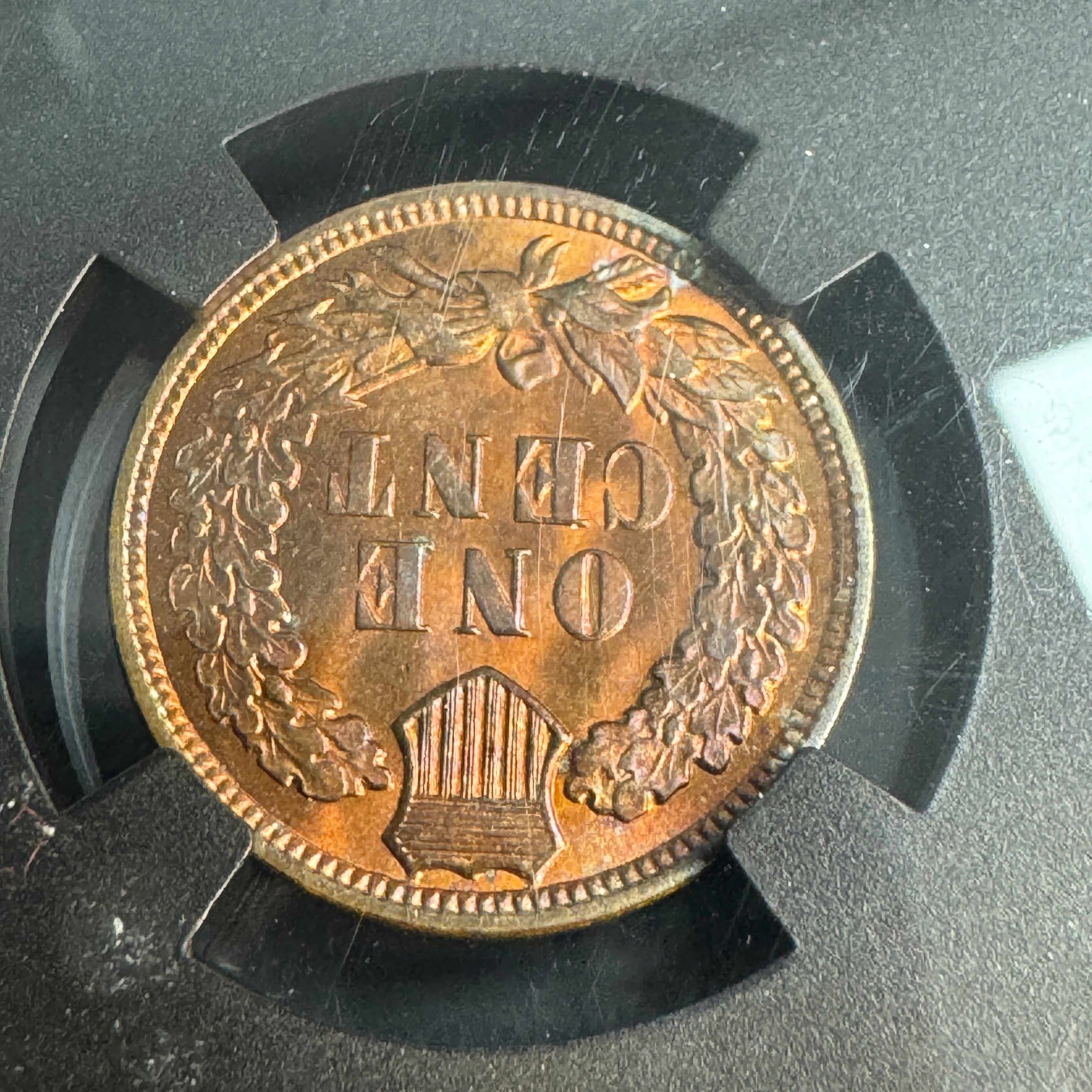 1908 Indian Head Cent 1c, VaultBox NGC MS-64 RB