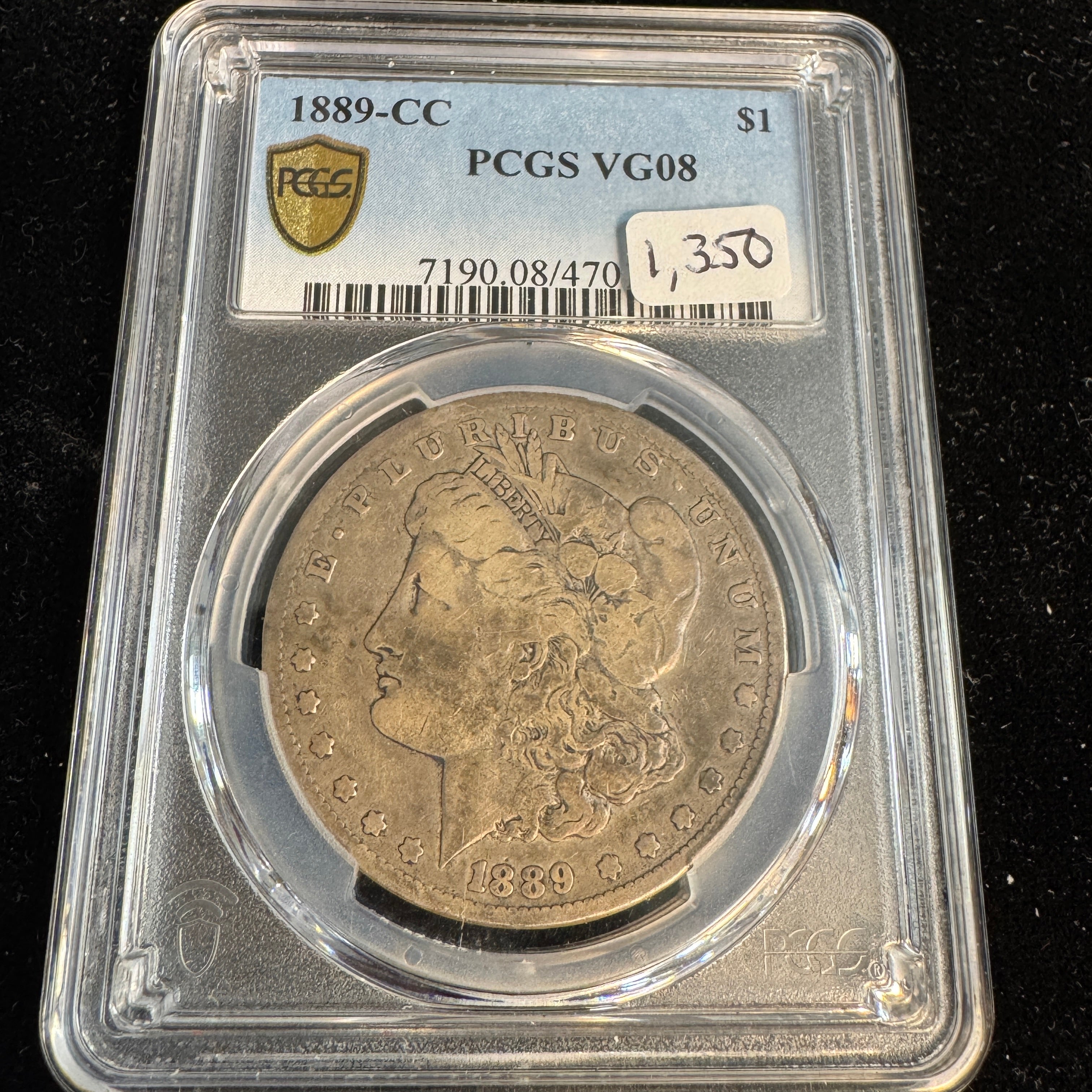 1889-CC Carson Morgan Silver Dollar, PCGS VG-8