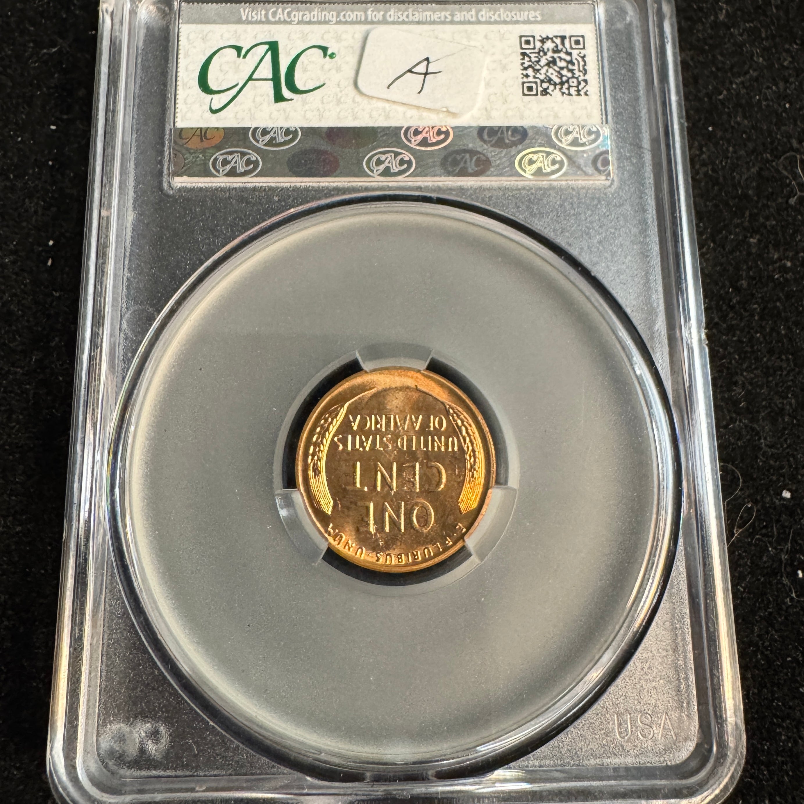 1955-S Lincoln Wheat 1c, CAC MS-64 RD