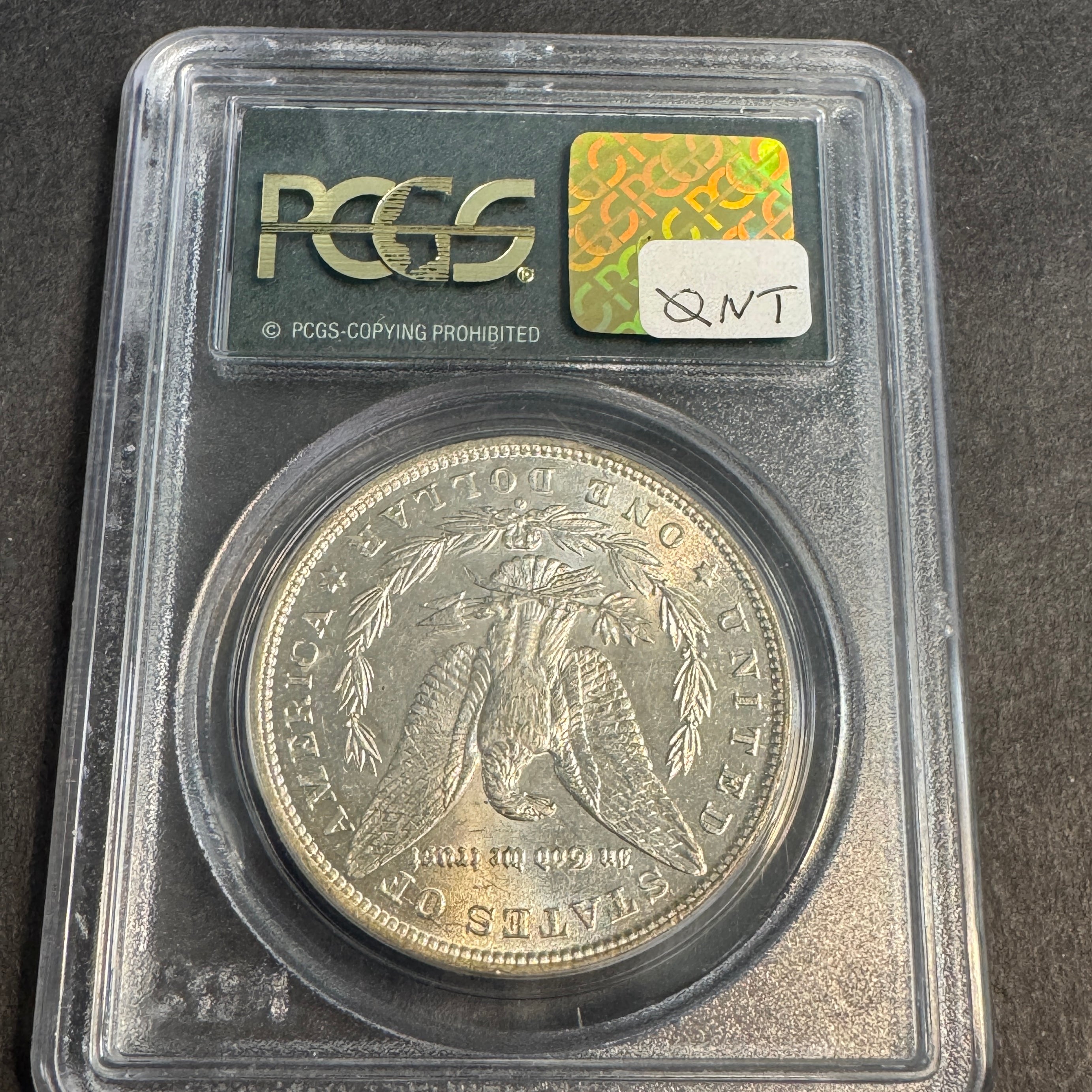 1880-O Morgan Silver Dollar, OGH PCGS AU-58