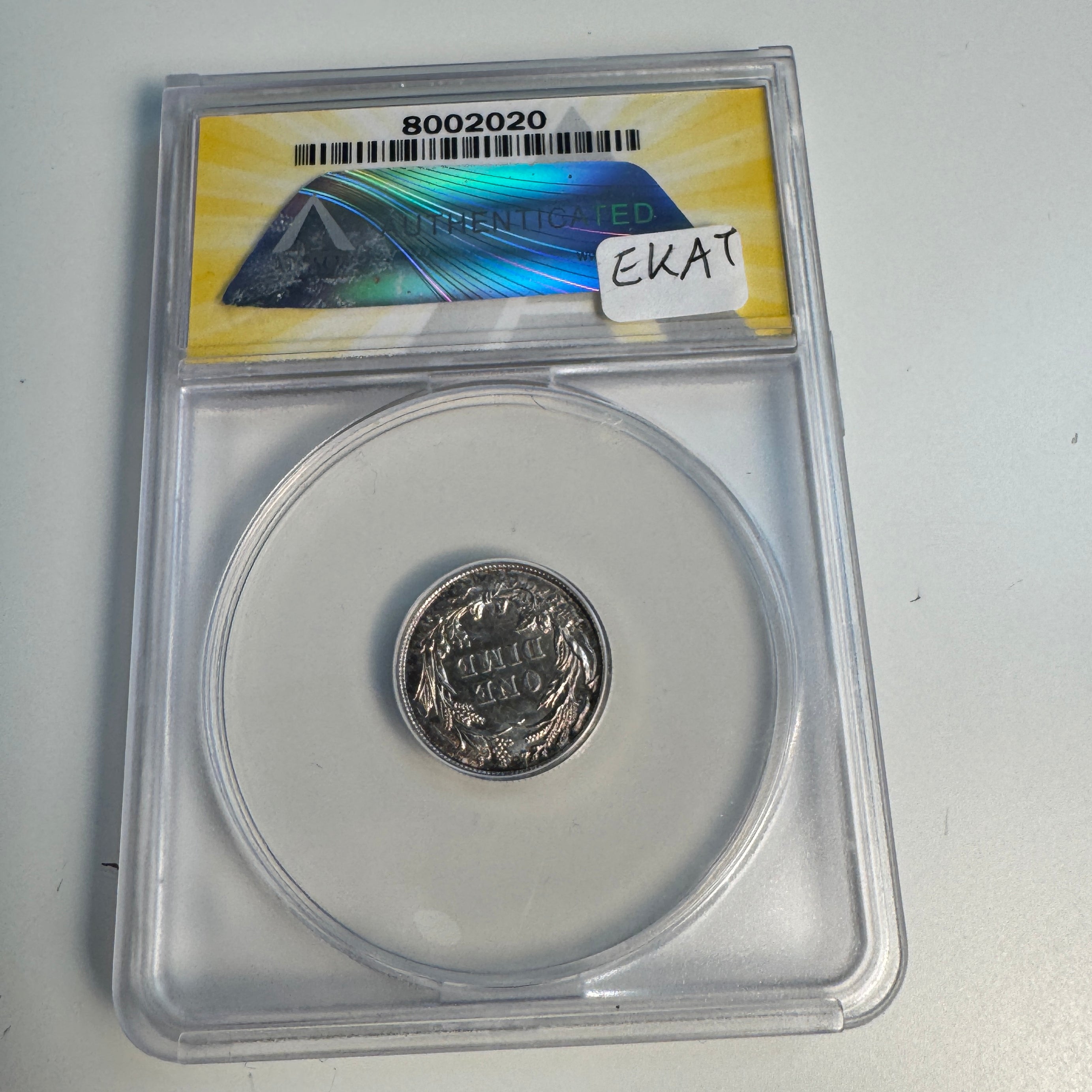 1892 Barber Dime 10c, ANACS MS-60