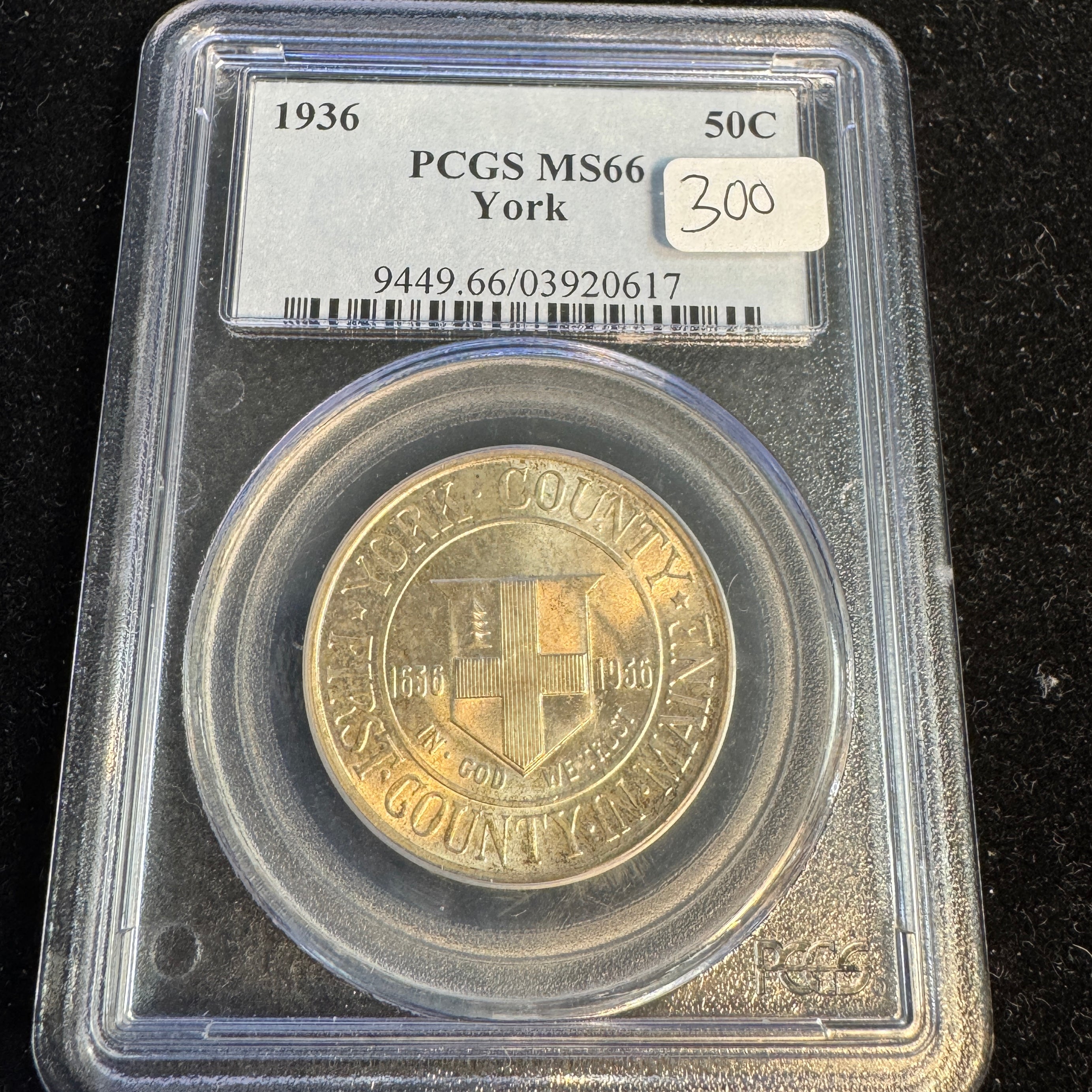 1936 York Co. Maine Classic Commemorative Half Dollar, PCGS MS-66