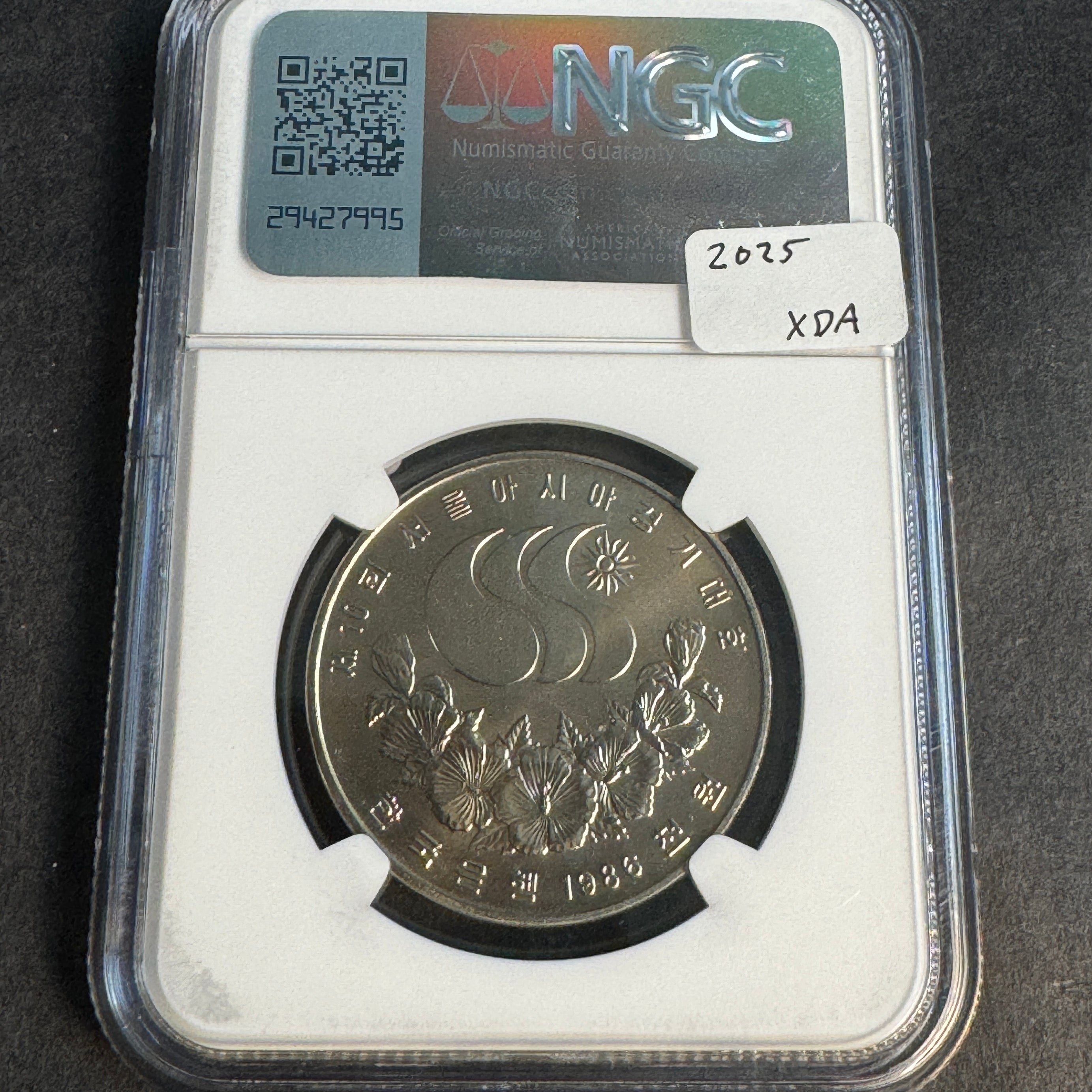 1986 South Korea 1000 Won, Asian Games Lion Dance, NGC MS-69, Top Pop 1/0 🏆 🇰🇷