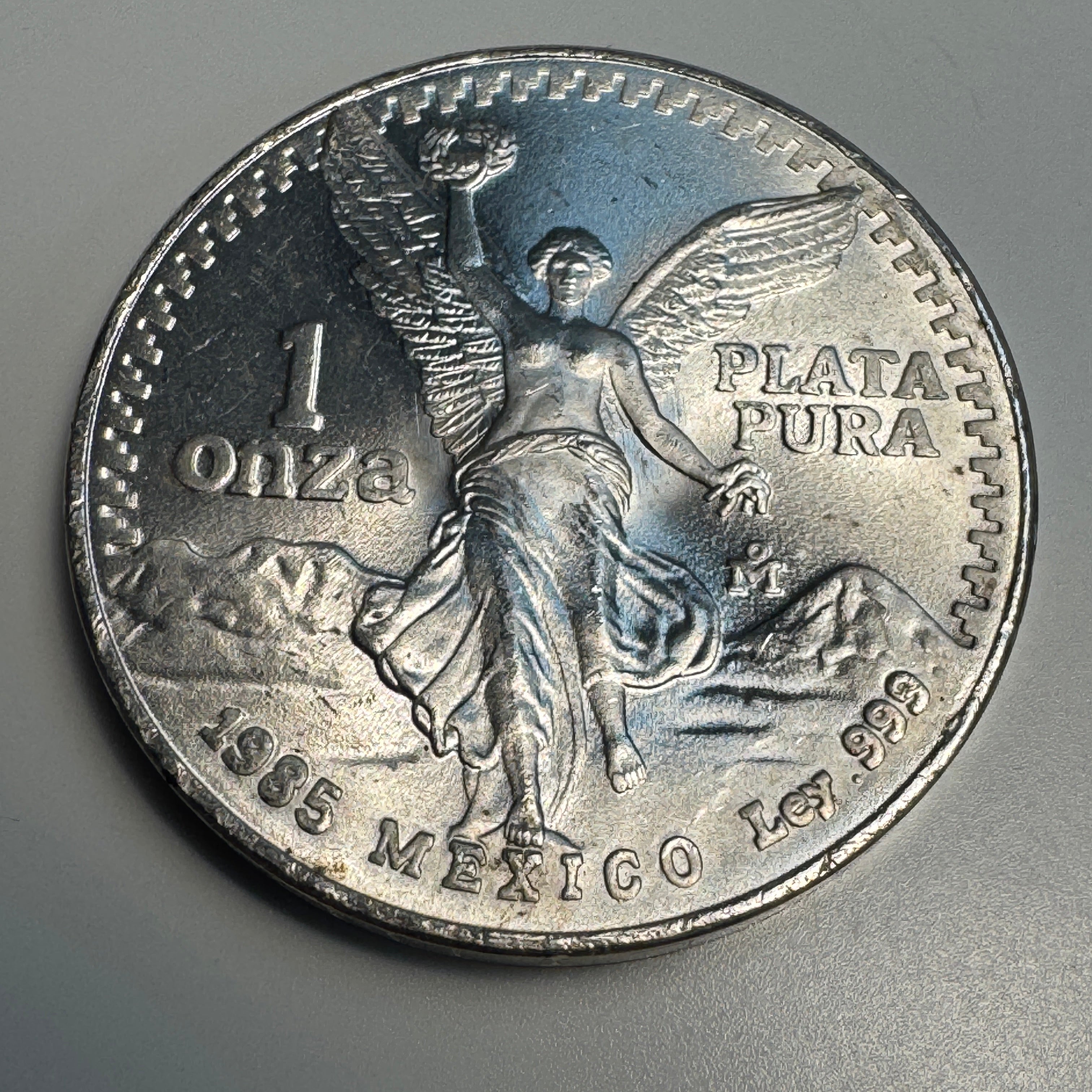 1985 Mo Mexico Libertad 1 Onza “Plata Pura” Silver 🇲🇽