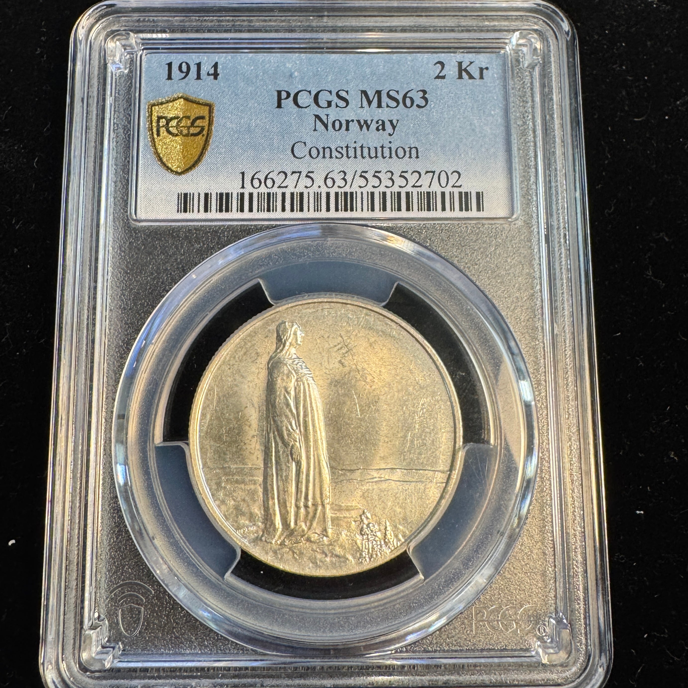1914 Norway Constitution Centennial 2 Kroner, PCGS MS-63