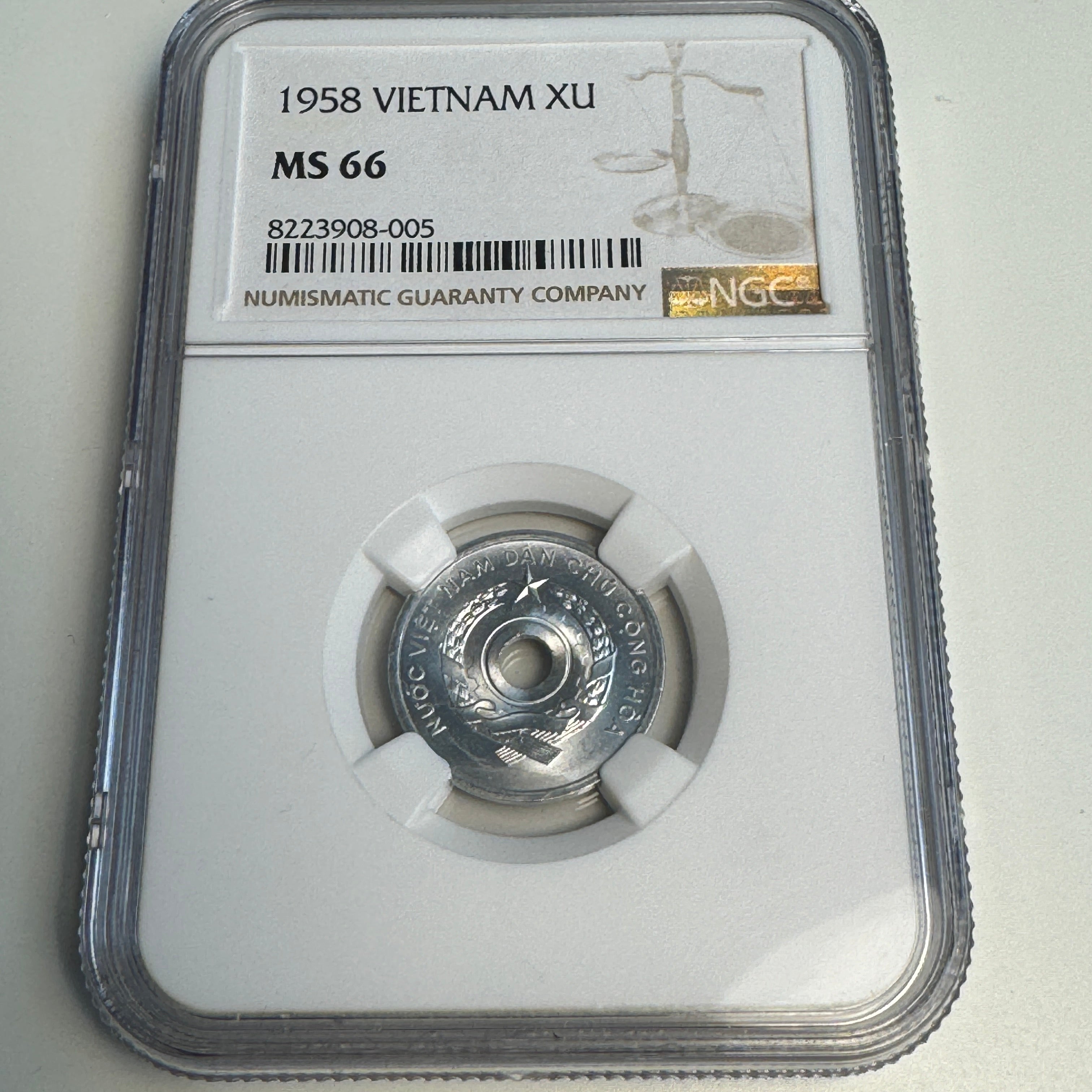 1958 North Vietnam 1 Xu, KM#5, NGC MS-66