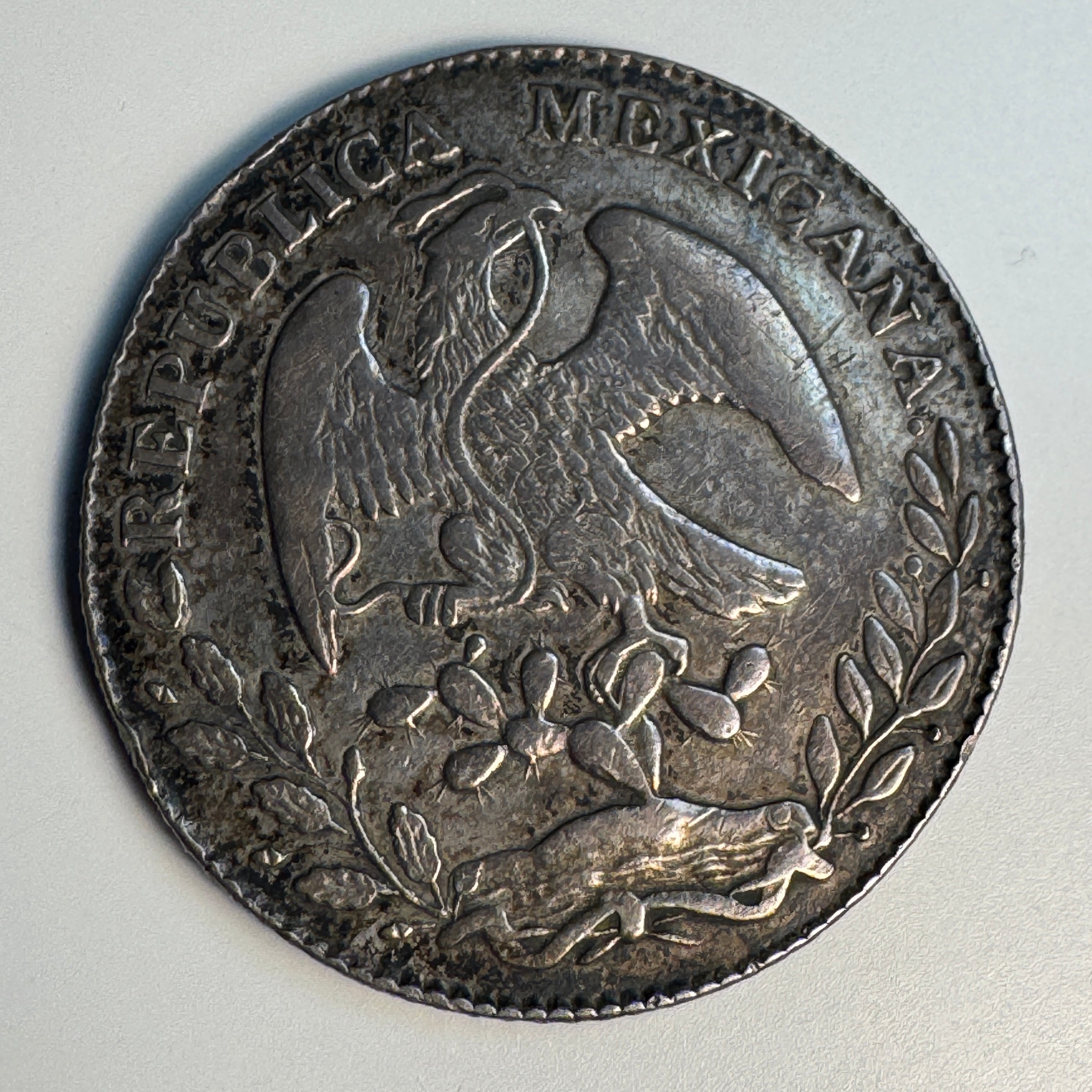 1876 Pi-MH Mexico Cap & Rays 8 Reales, San Luis Potosi, VF+