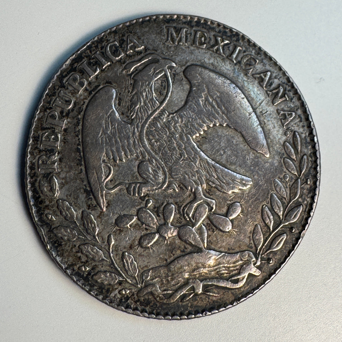 1876 Pi-MH Mexico Cap & Rays 8 Reales, San Luis Potosi, VF+