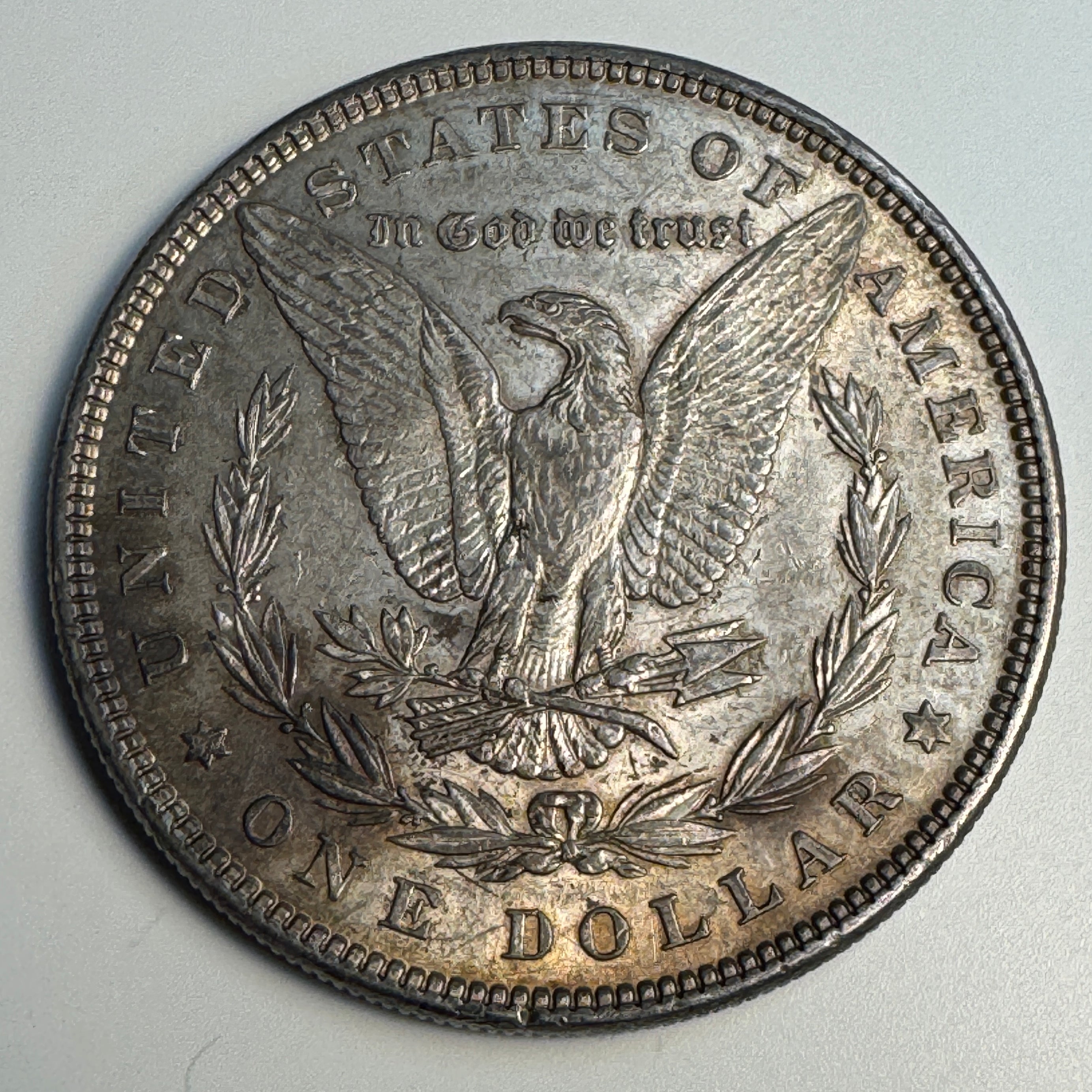 1885 Morgan Silver Dollar, AU w/patina