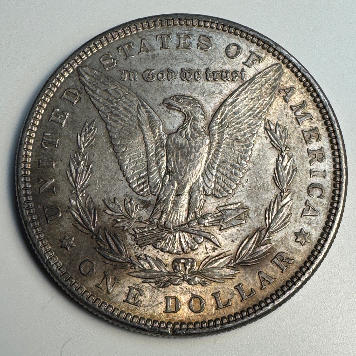 1885 Morgan Silver Dollar, AU w/patina