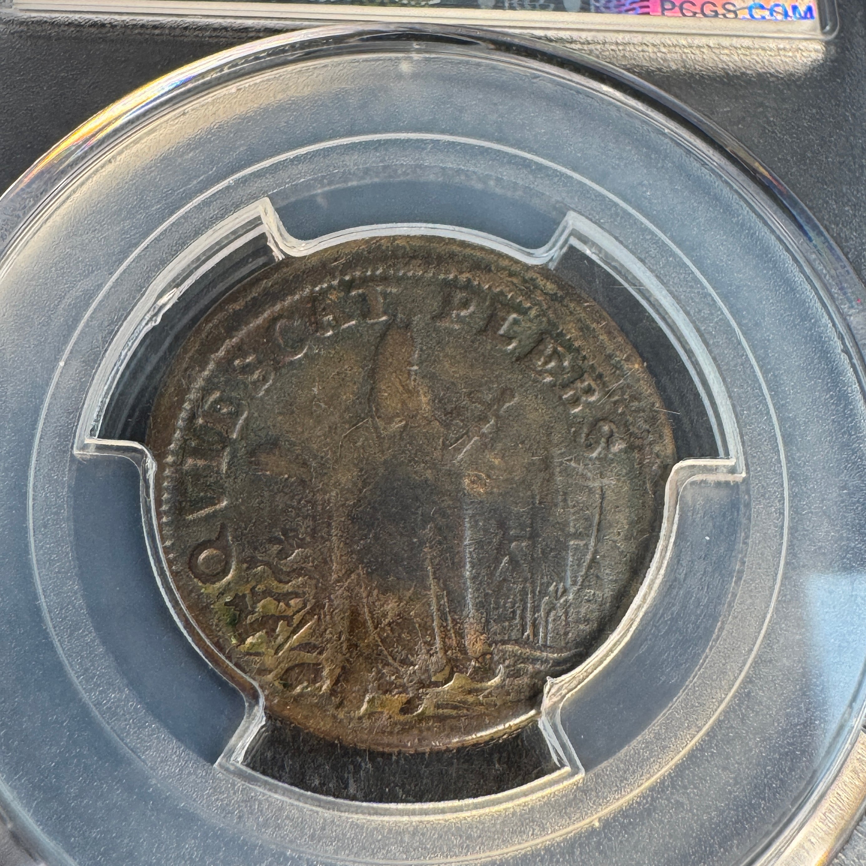 1670s New Jersey Saint Patrick Farthing, Martin 8a.1-Ba.3, PCGS F-15 ☘️