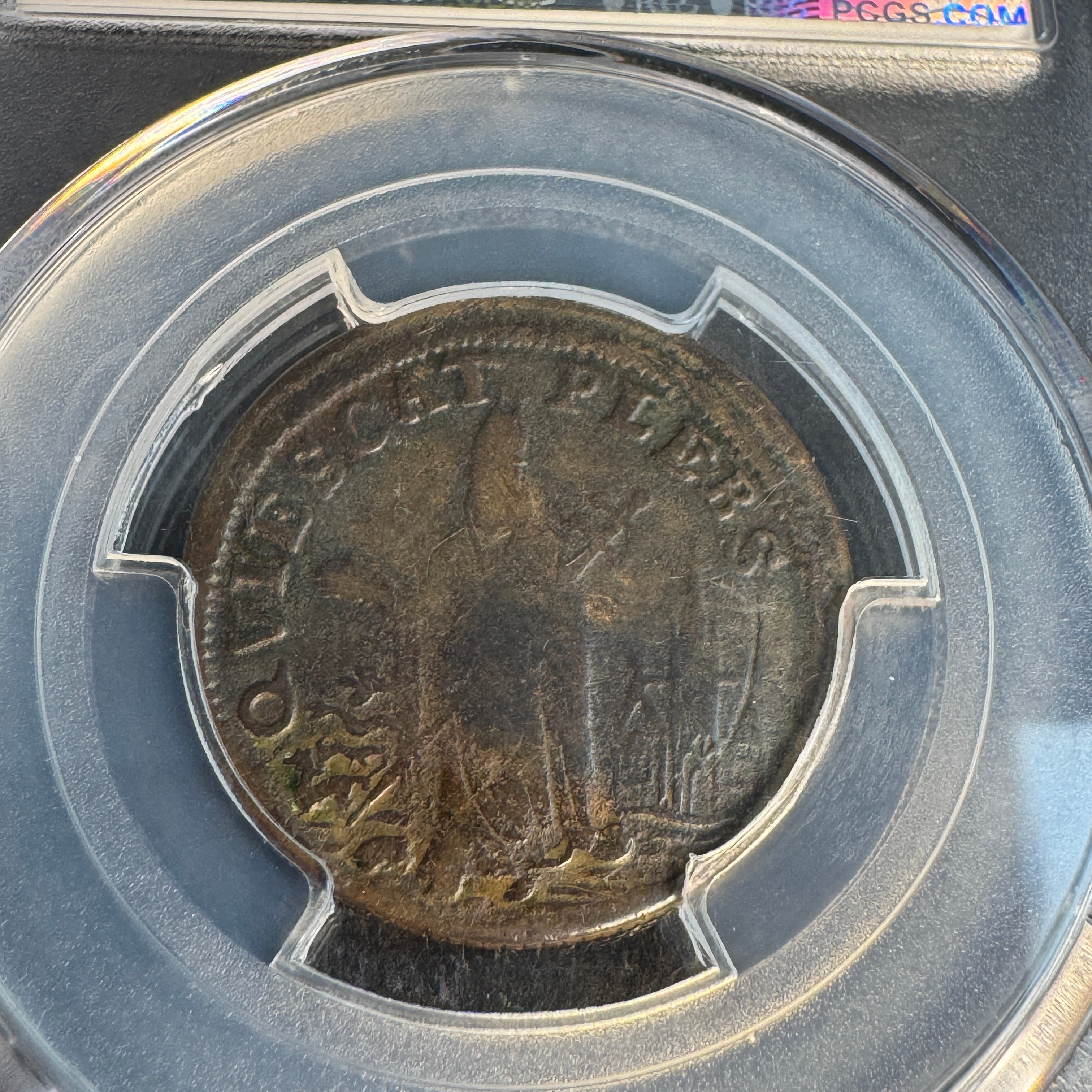 1670s New Jersey Saint Patrick Farthing, Martin 8a.1-Ba.3, PCGS F-15 ☘️