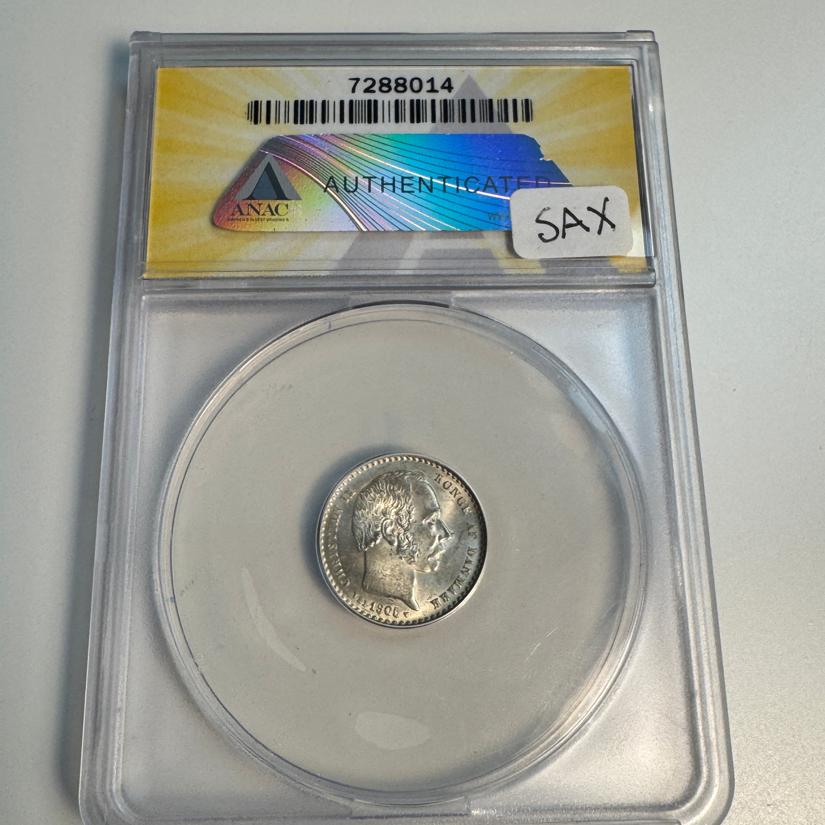 1905 Denmark 25 Ore, KM-796.2, ANACS MS-63 (60 CV=150!)