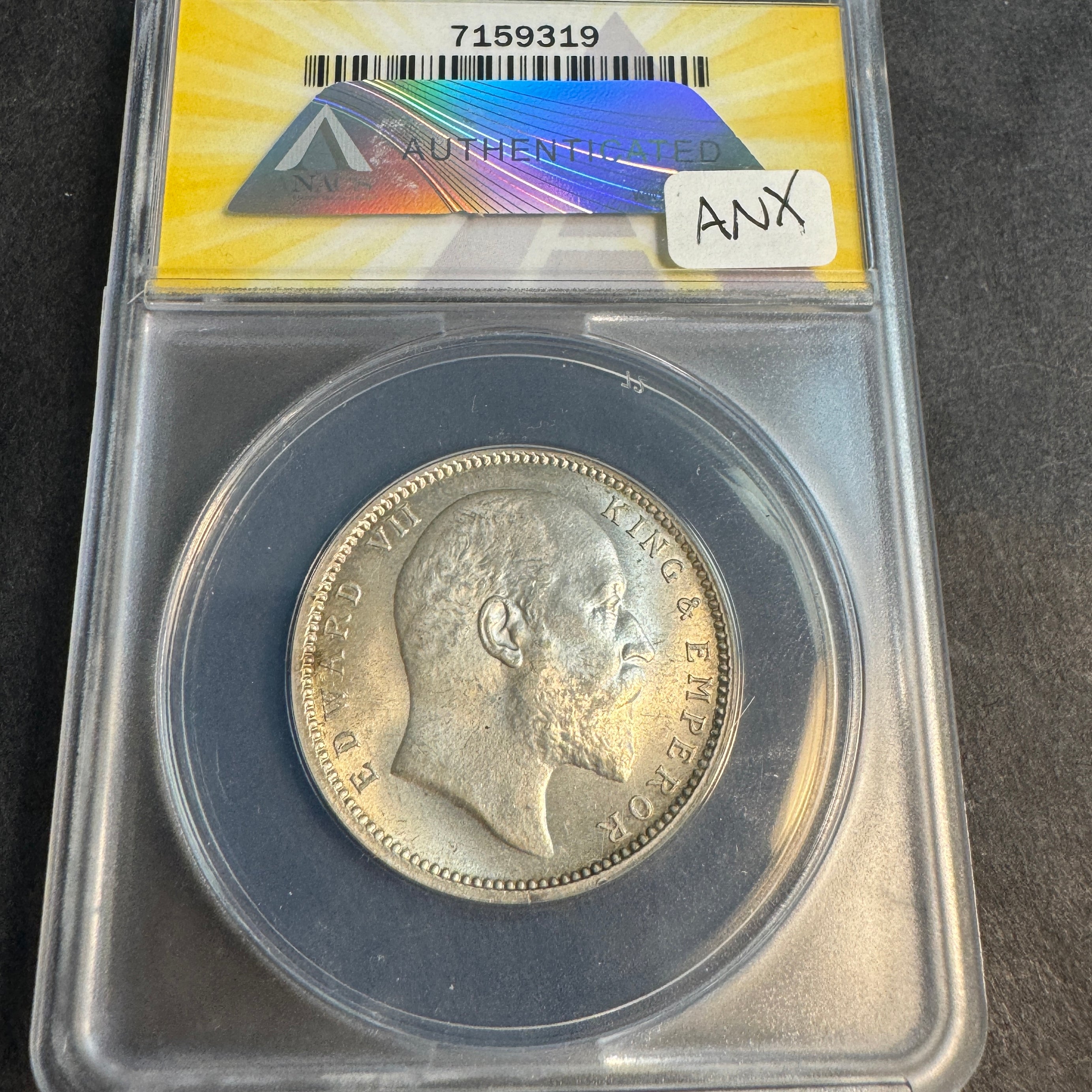 1903-C British India One Rupee, Edward VII, ANACS MS-63 🇬🇧🇮🇳