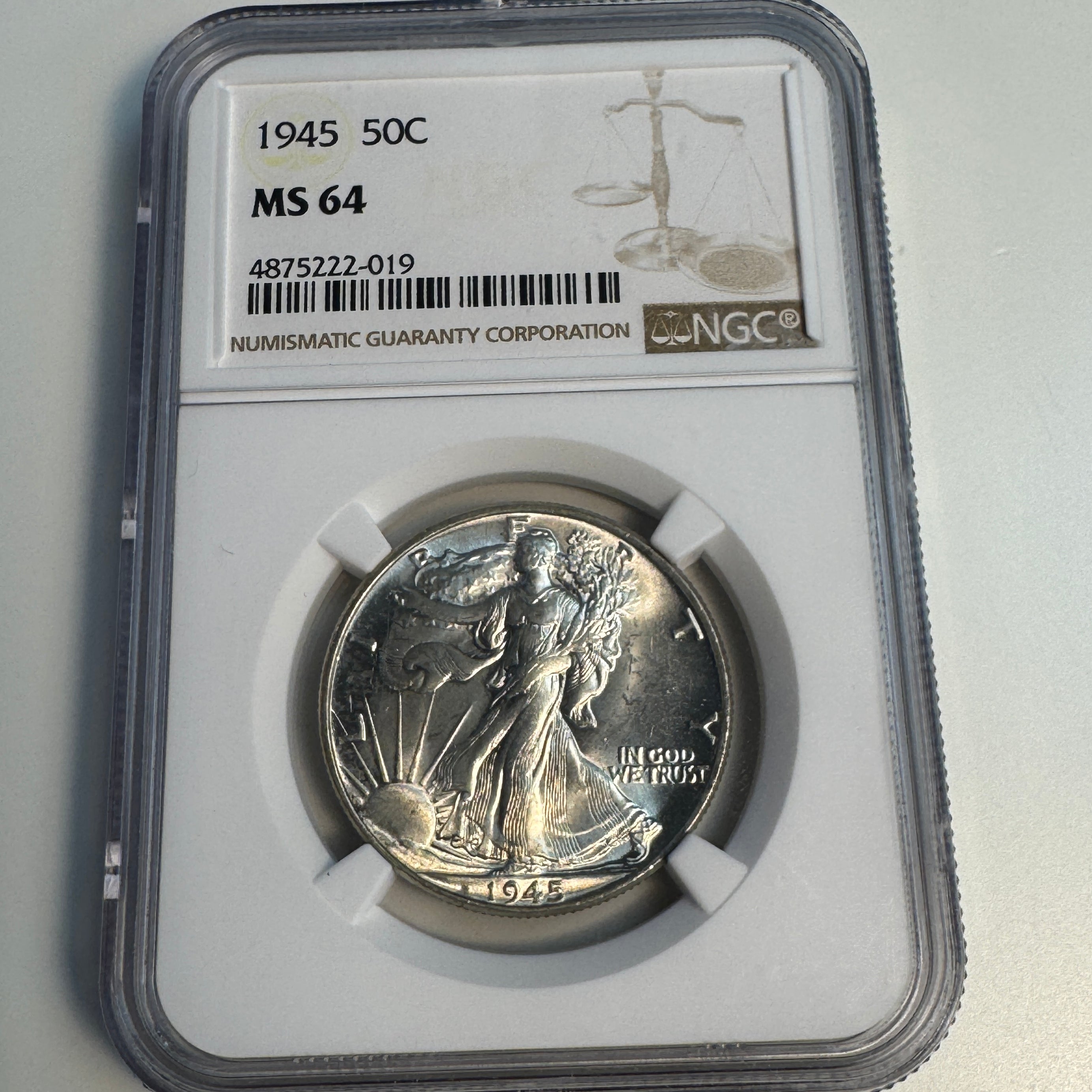 1945 Walking Liberty Half Dollar, NGC MS-64