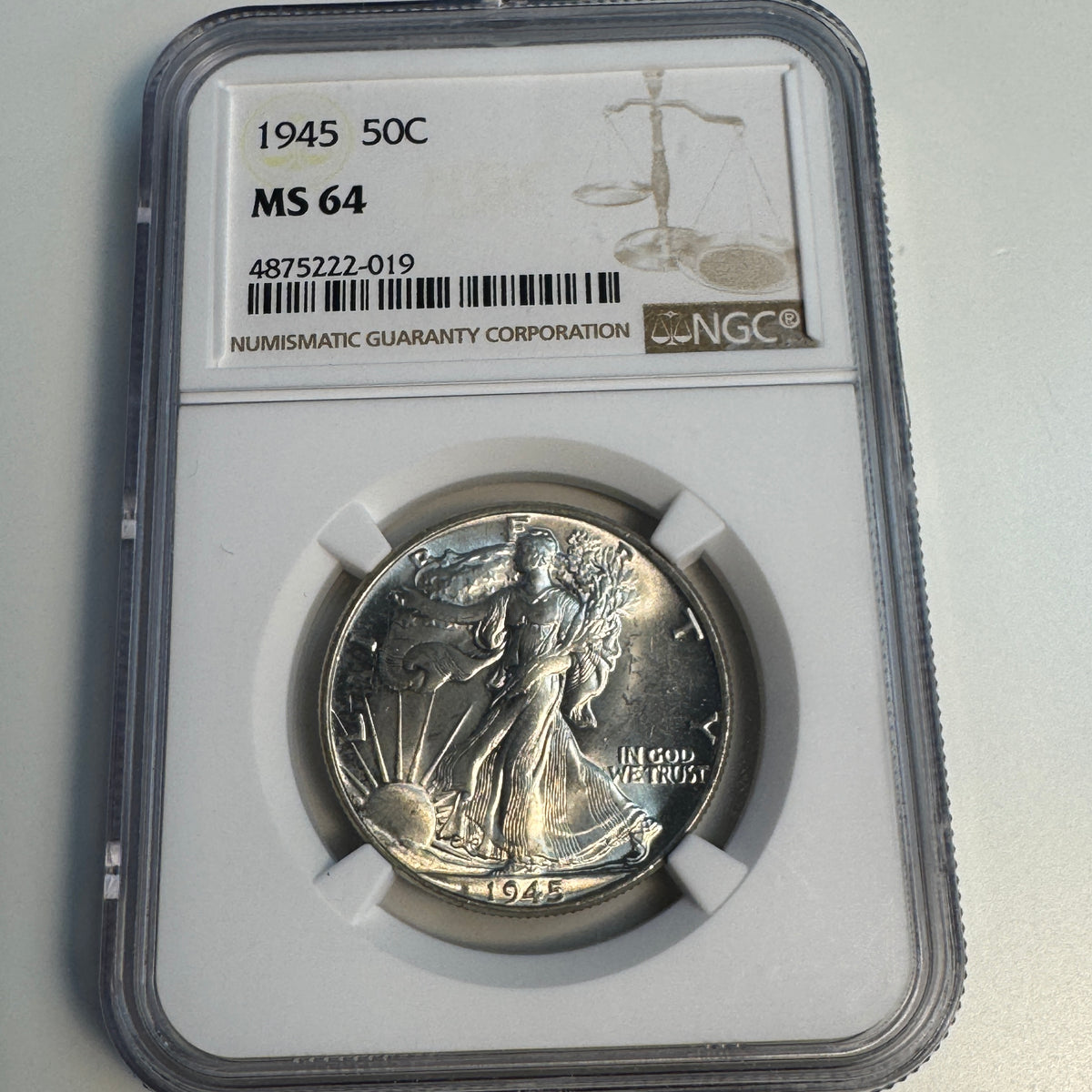 1945 Walking Liberty Half Dollar, NGC MS-64