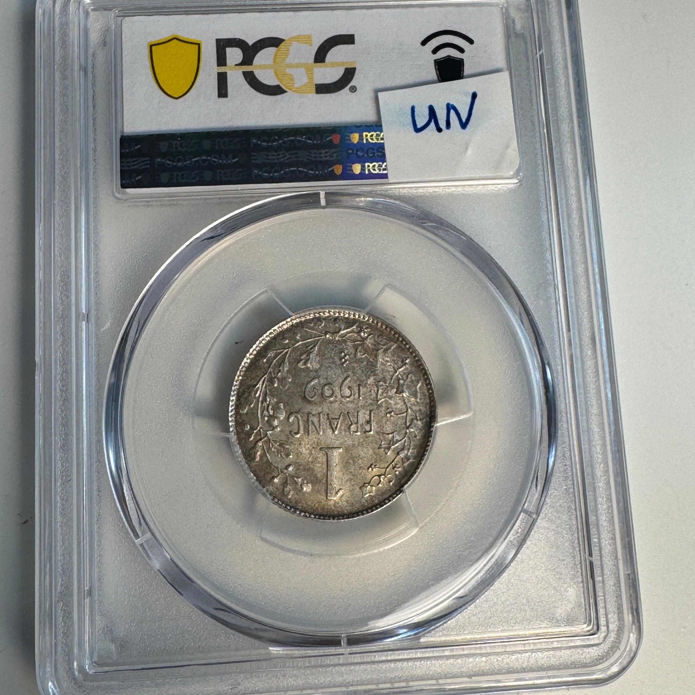 1909 Belgium AR 1 Franc, Leopold II, KM-56.1, PCGS MS-64 🇧🇪