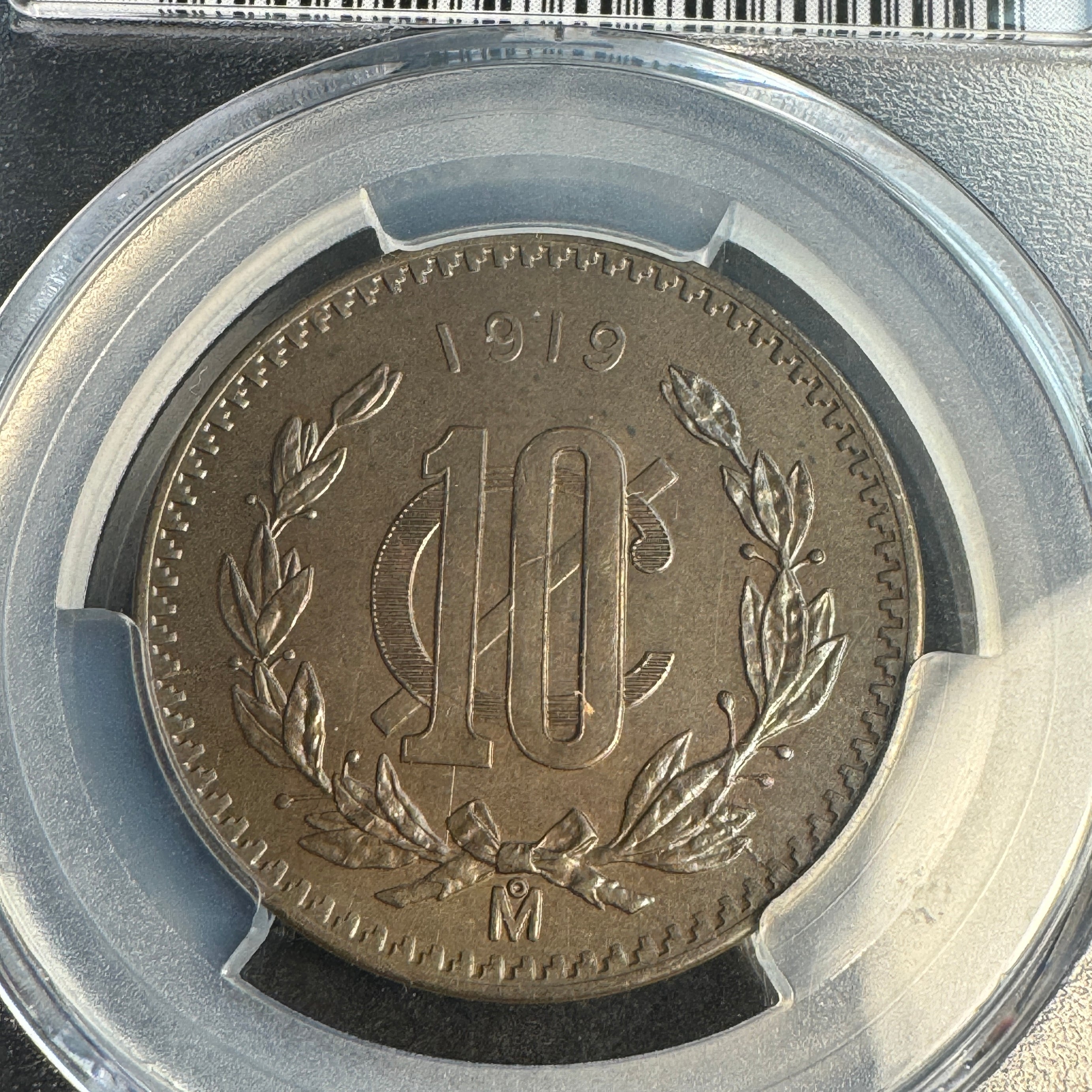 1919-Mo Mexico 10 Centavos Bronze, PCGS MS-64 BN 🇲🇽 Pop 4/7