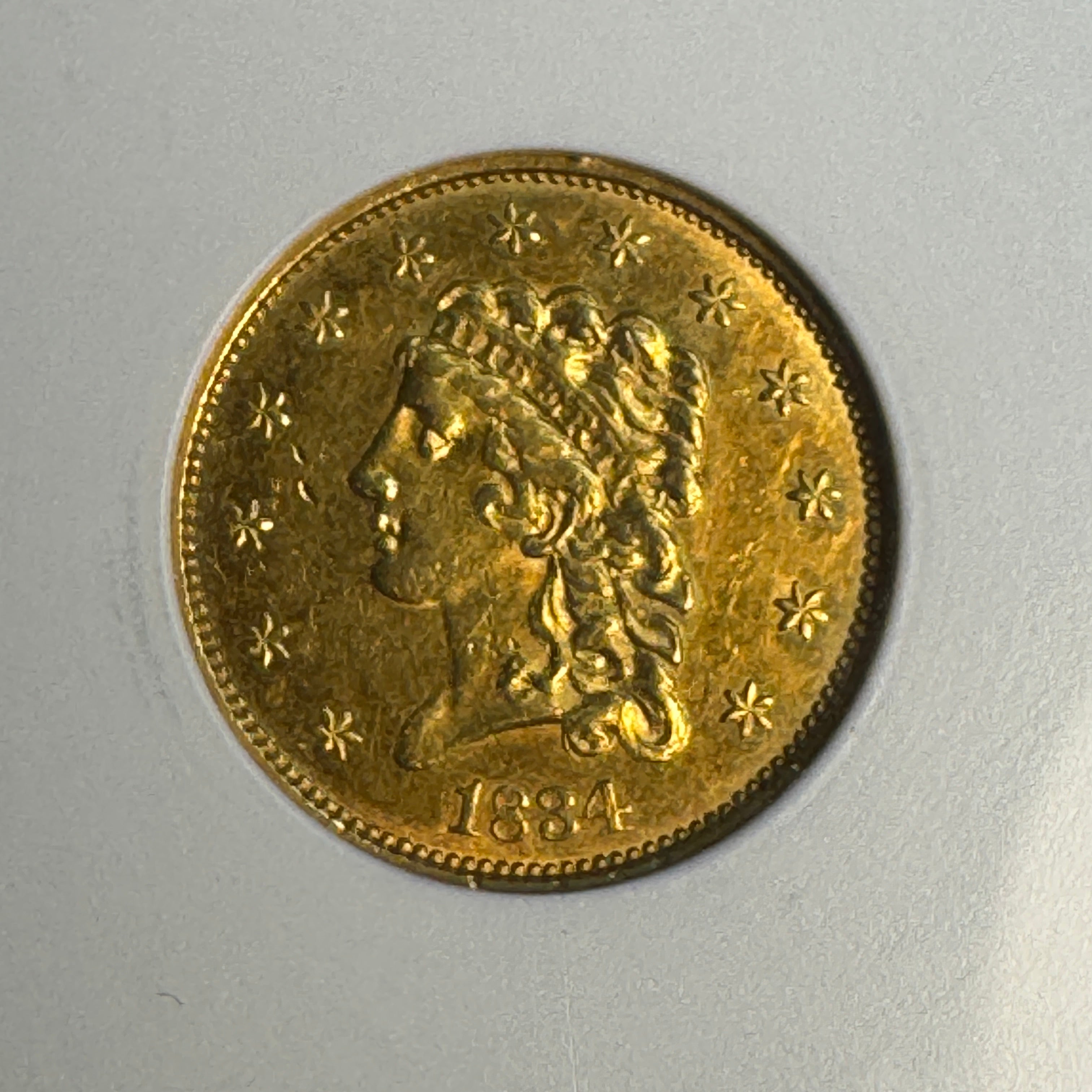 1834 Classic Head $2.5 US Gold, No Motto, Soapbox ANACS AU-55
