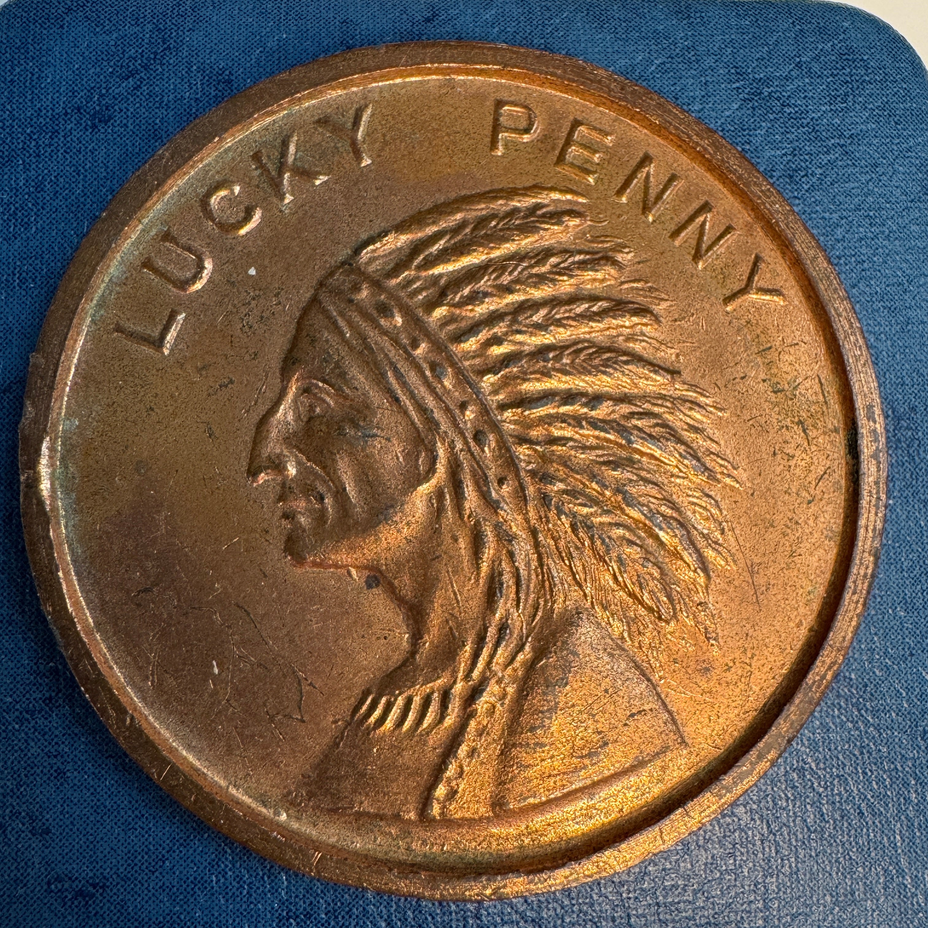 1933 Chicago World’s Fair, Fort Dearborn “Indian Head” Lucky Penny 57mm Bronze