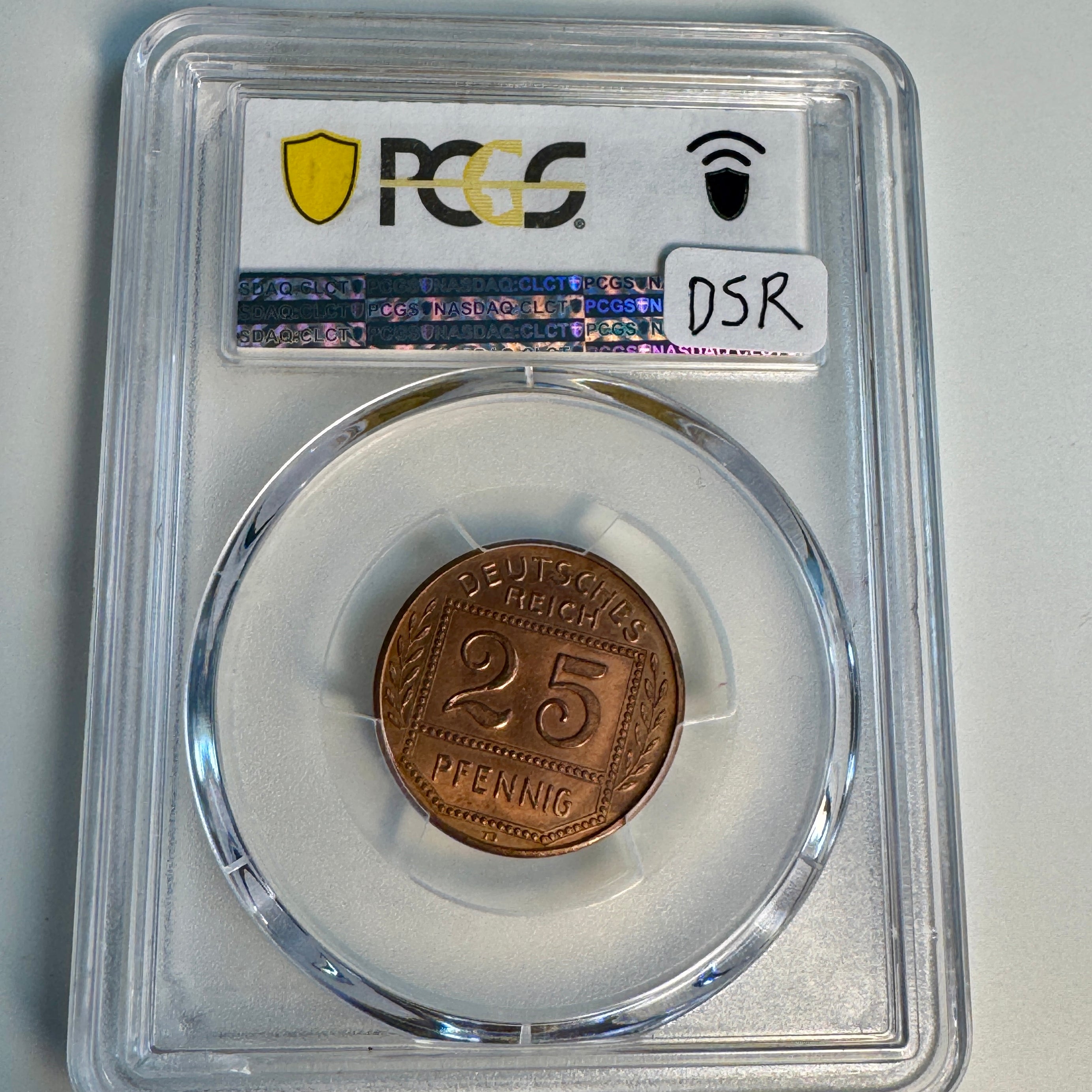 1908-D Germany Empire PATTERN 25 Pfennig, Sch-18G30 Copper, PCGS SP-63 RB