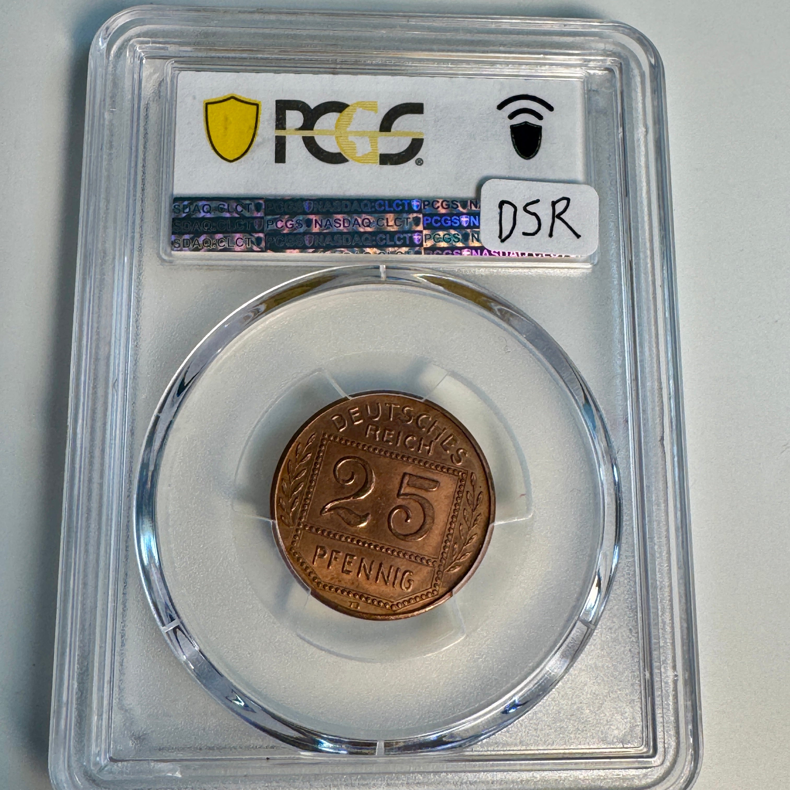 1908-D Germany Empire PATTERN 25 Pfennig, Sch-18G30 Copper, PCGS SP-63 RB