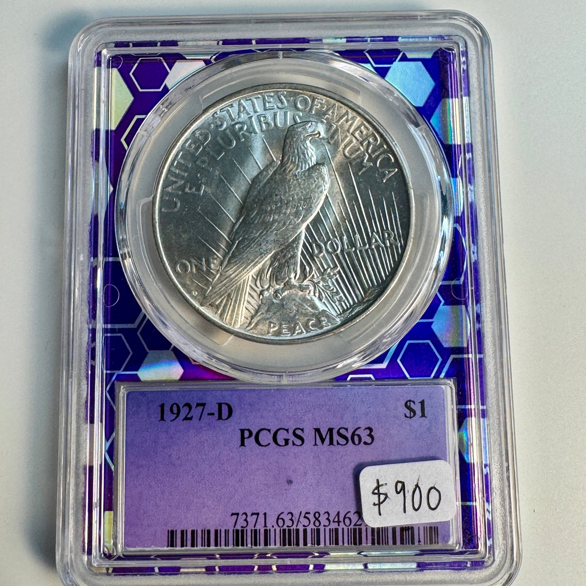 1927-D Peace Silver Dollar $1, “Bert” PCGS MS-63