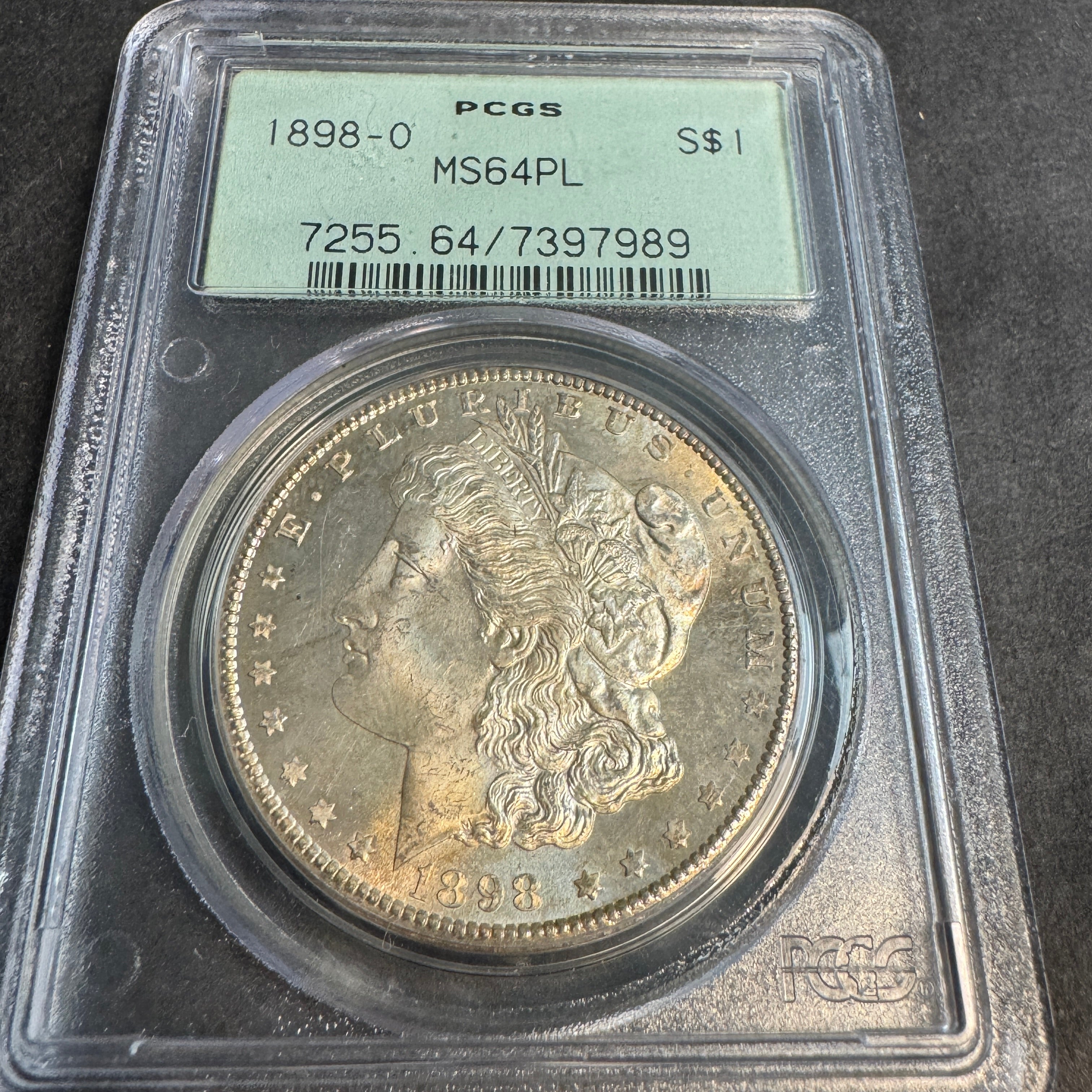 1898-O Morgan Silver Dollar, OGH PCGS MS-64 PL Prooflike !!