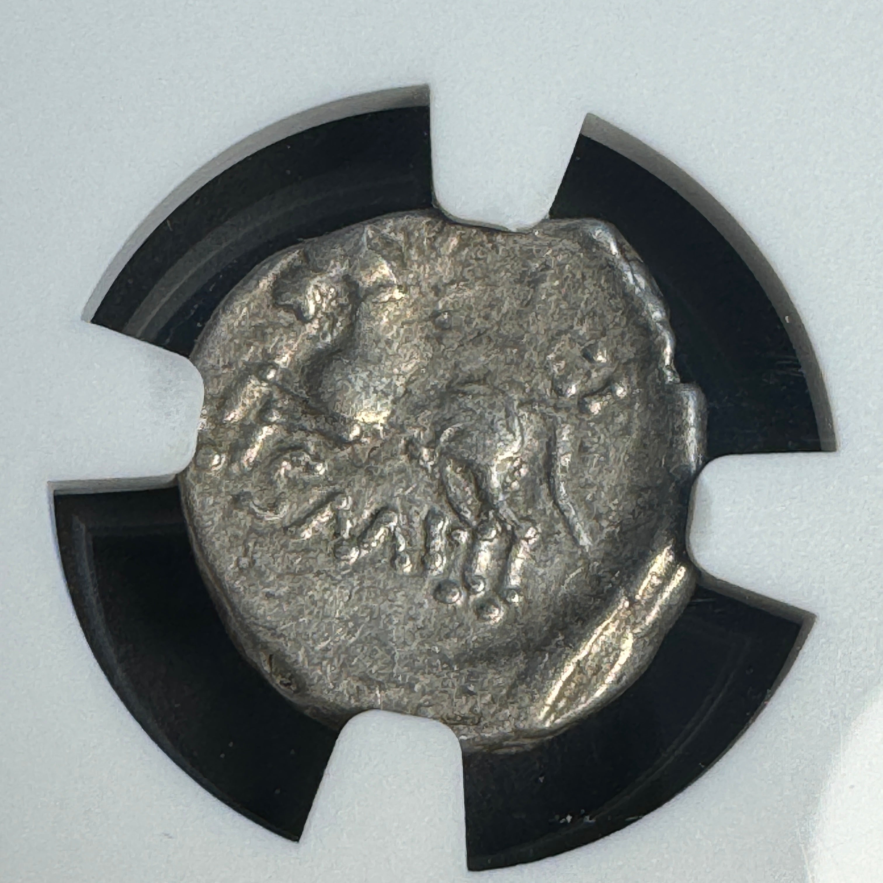 GAUL, Sequani Tribe c.50 BC AR Quinarius, Q.DOCI issue, Roma / Horse, NGC Ancients