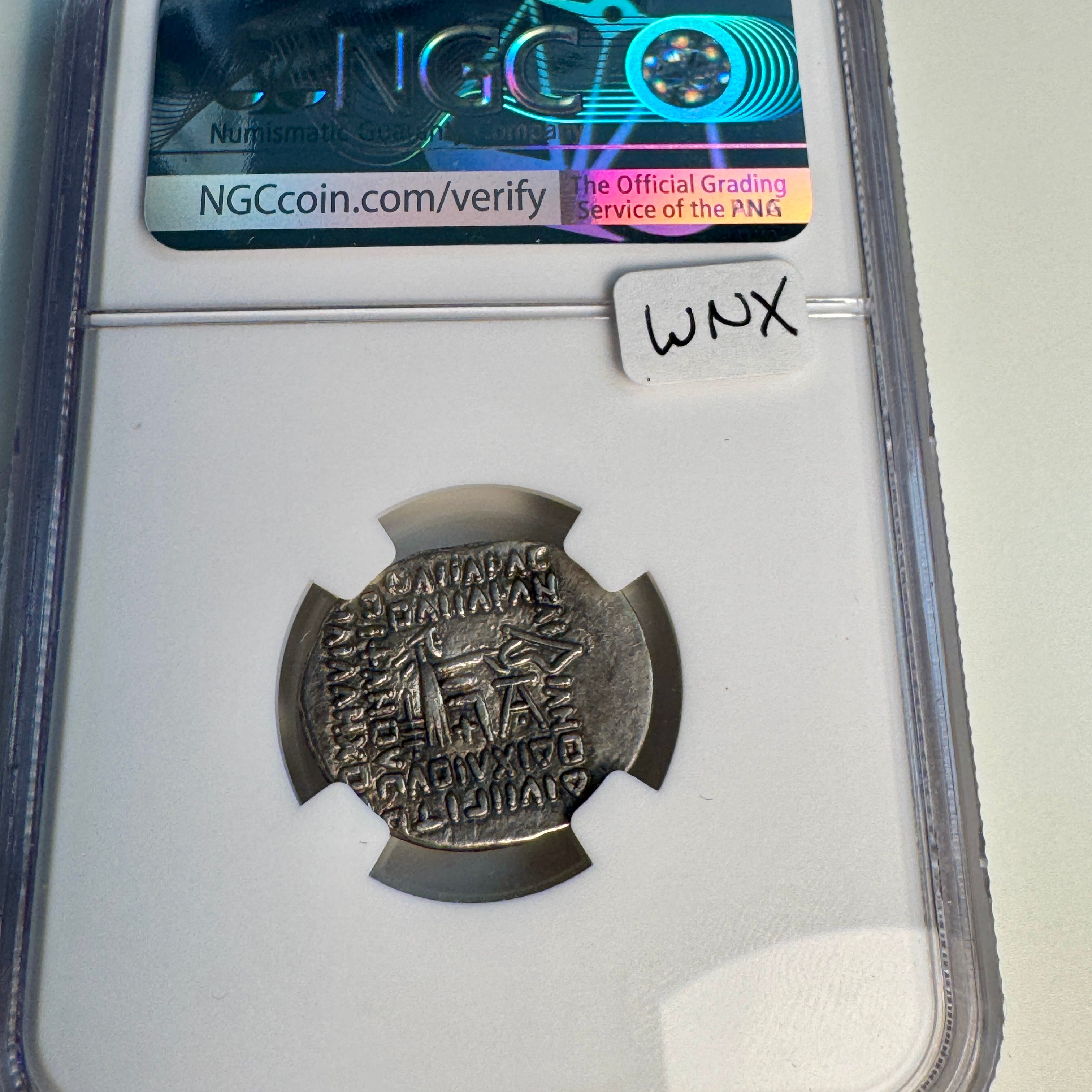 Parthian Empire, Pacorus I & II (78-120 AD) Silver Drachm, NGC XF