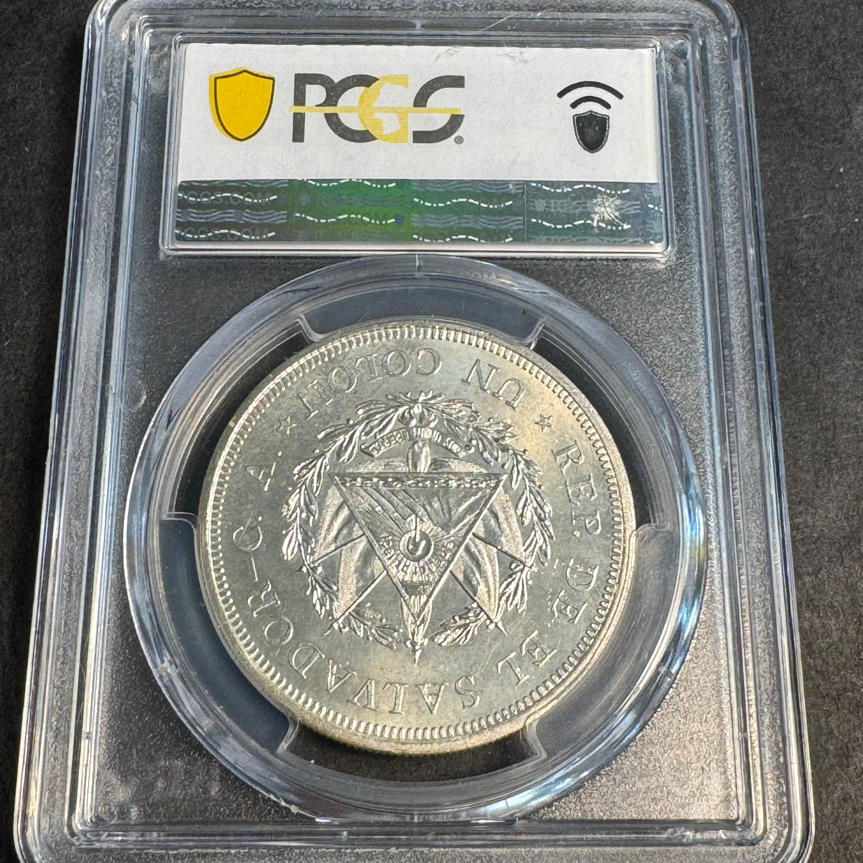 1925-Mo El Salvador Colon, 400th Anniv., PCGS MS-63 (choice, white!) 🇸🇻