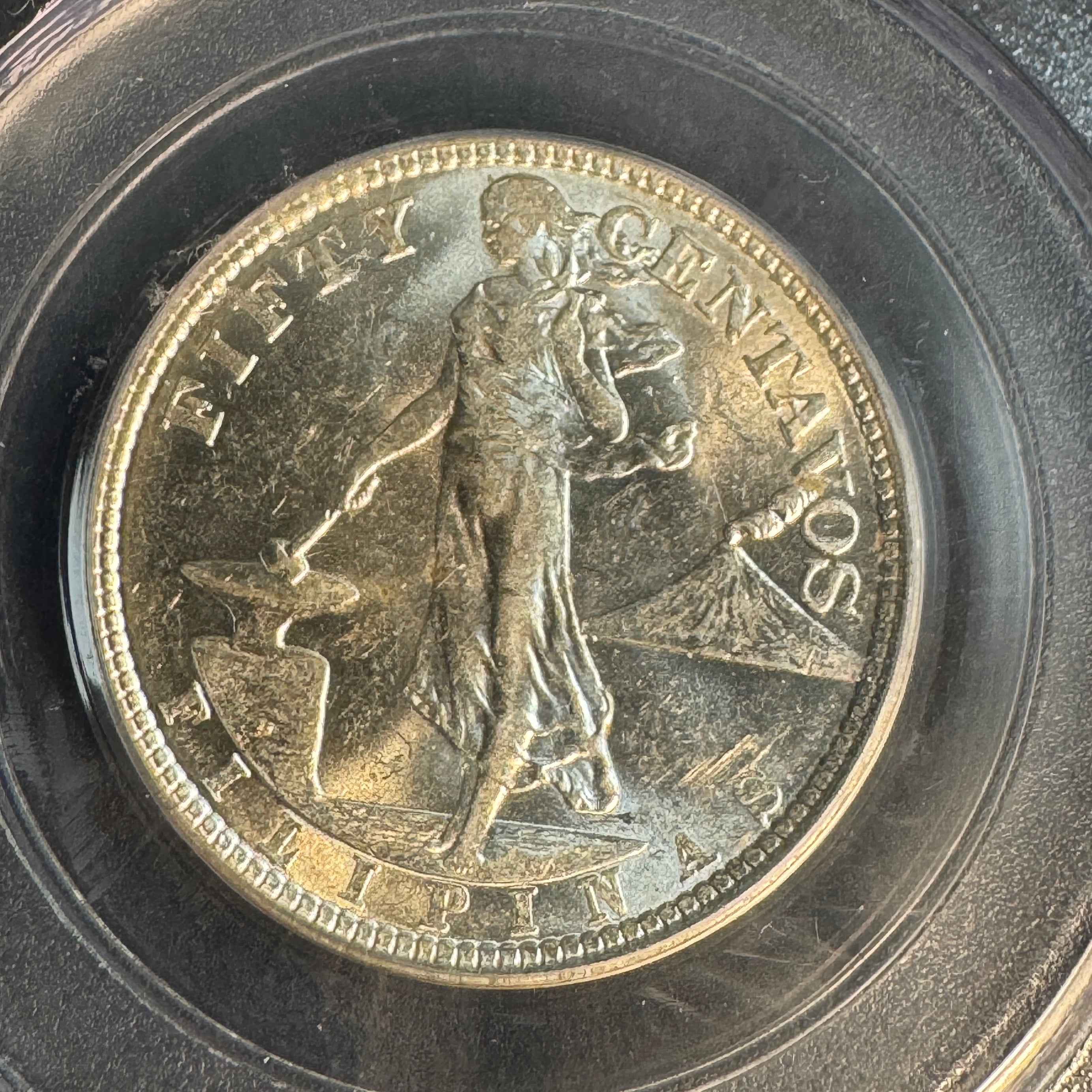 1921 US Philippines 50 Centavos, PCGS MS-61 - Choice