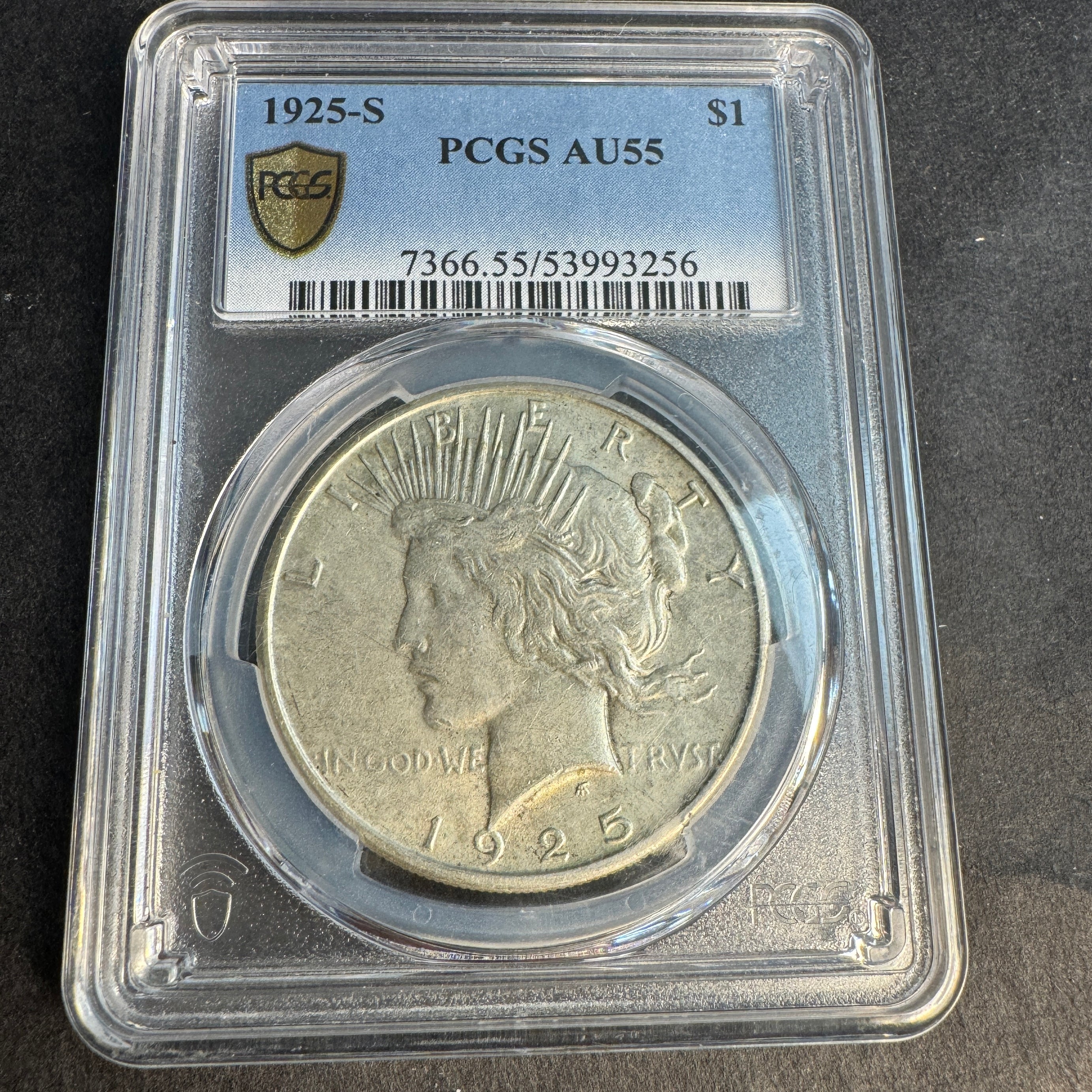 1925-S Peace Silver Dollar $1, PCGS AU-55