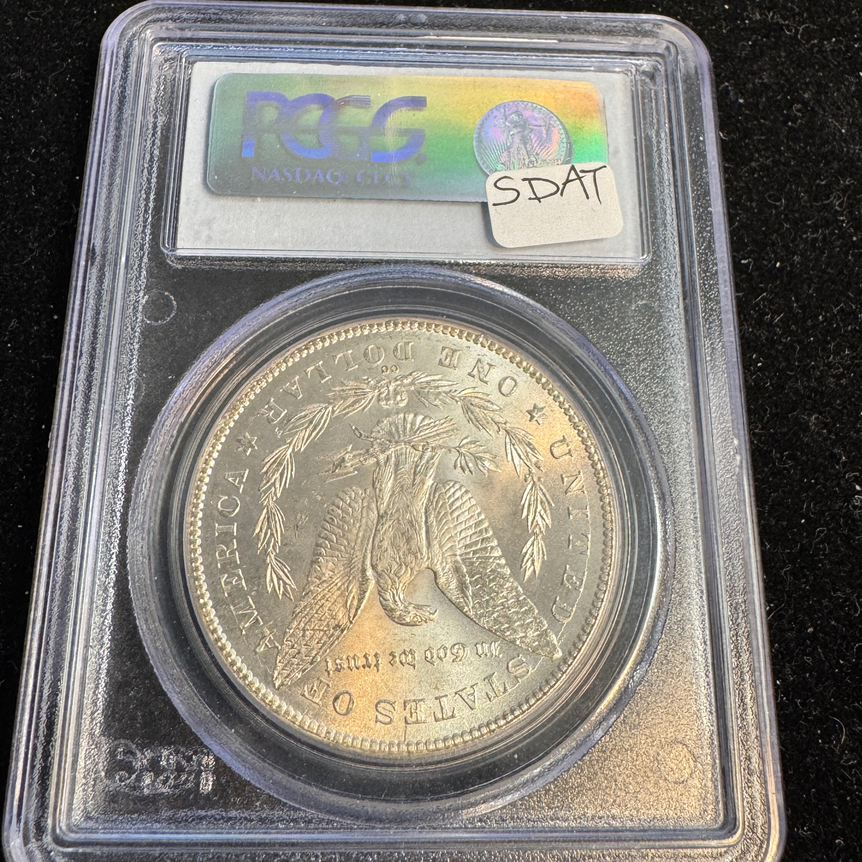 1878-CC Morgan Silver Dollar, PCGS MS-64, obverse toning