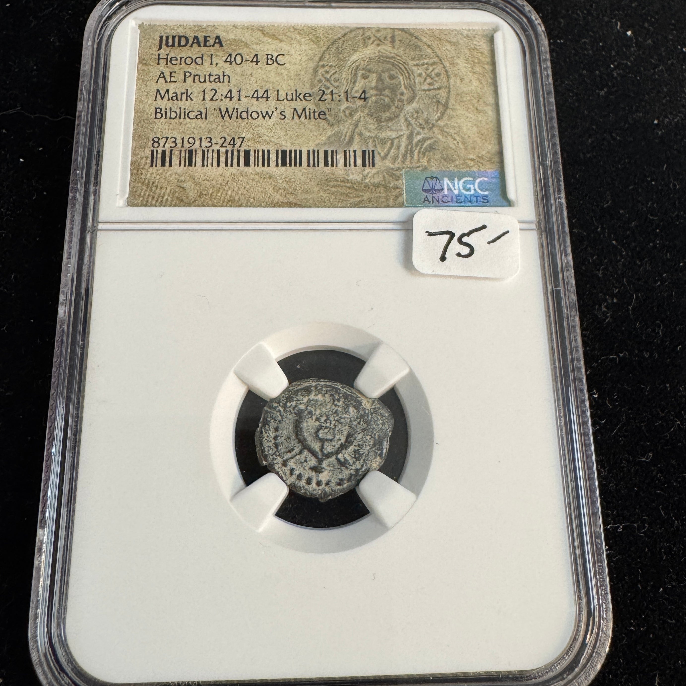 Judea - Herod I (40-4 BC) AE Prutah, “Biblical Widow’s Mite”, NGC Ancients